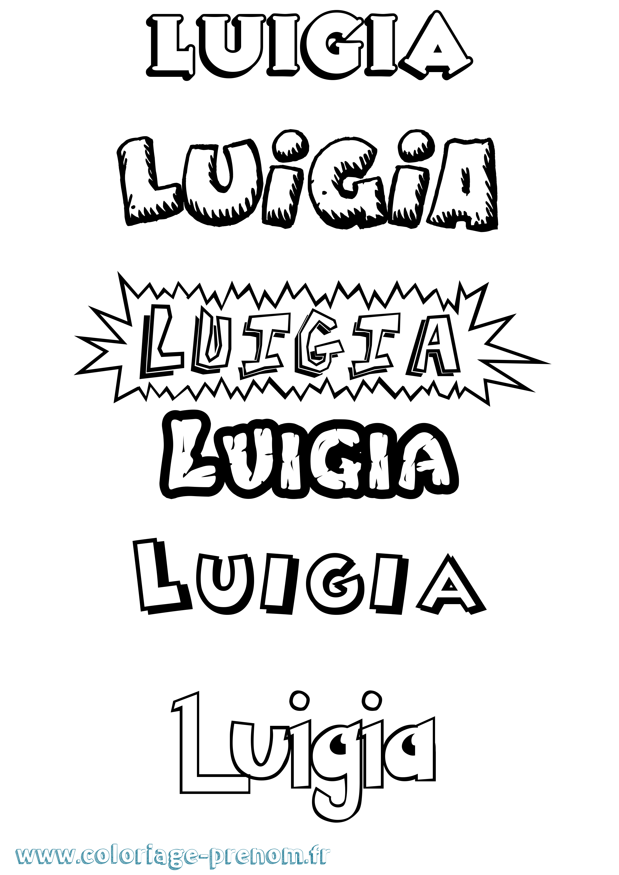 Coloriage prénom Luigia Dessin Animé