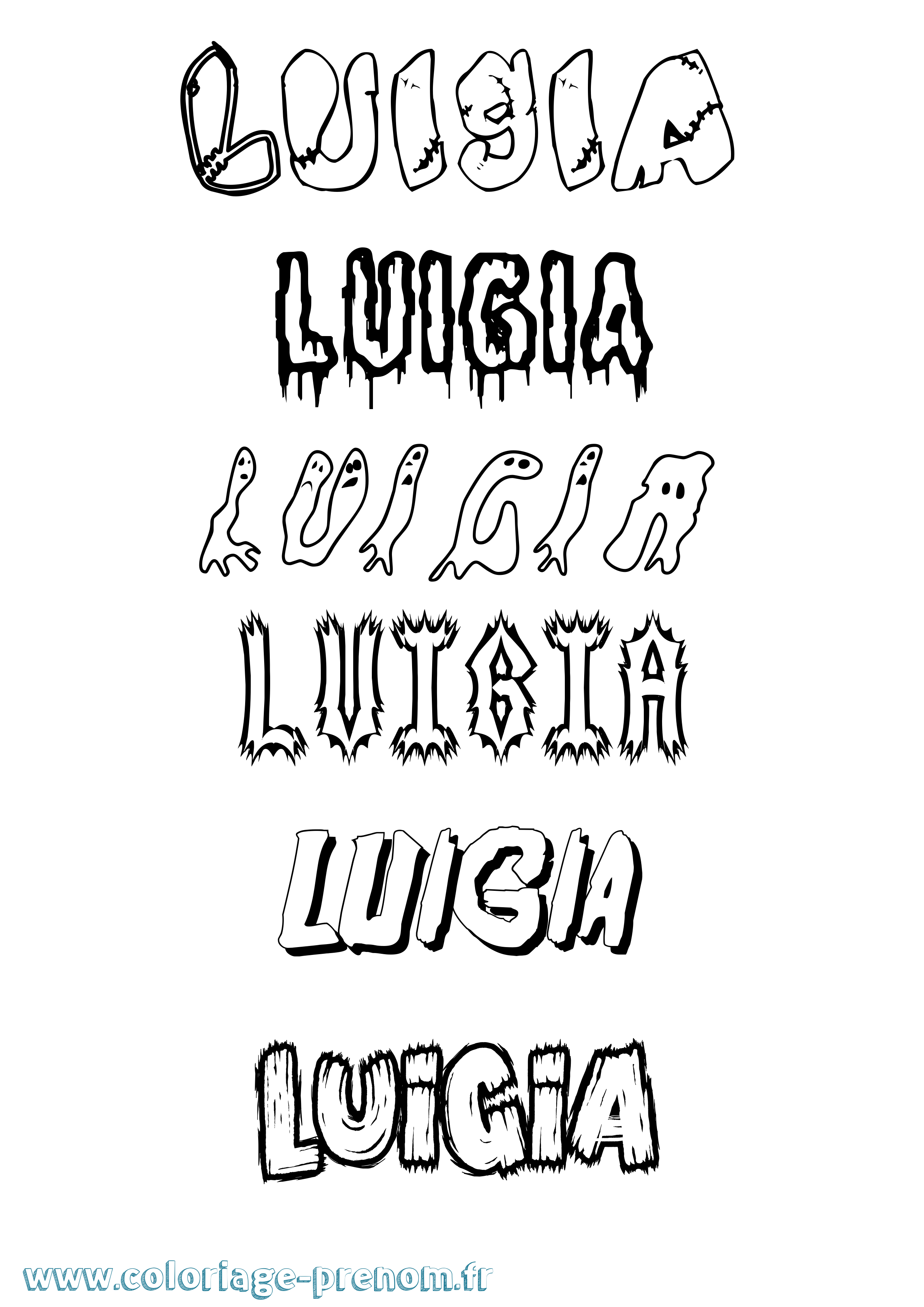 Coloriage prénom Luigia Frisson