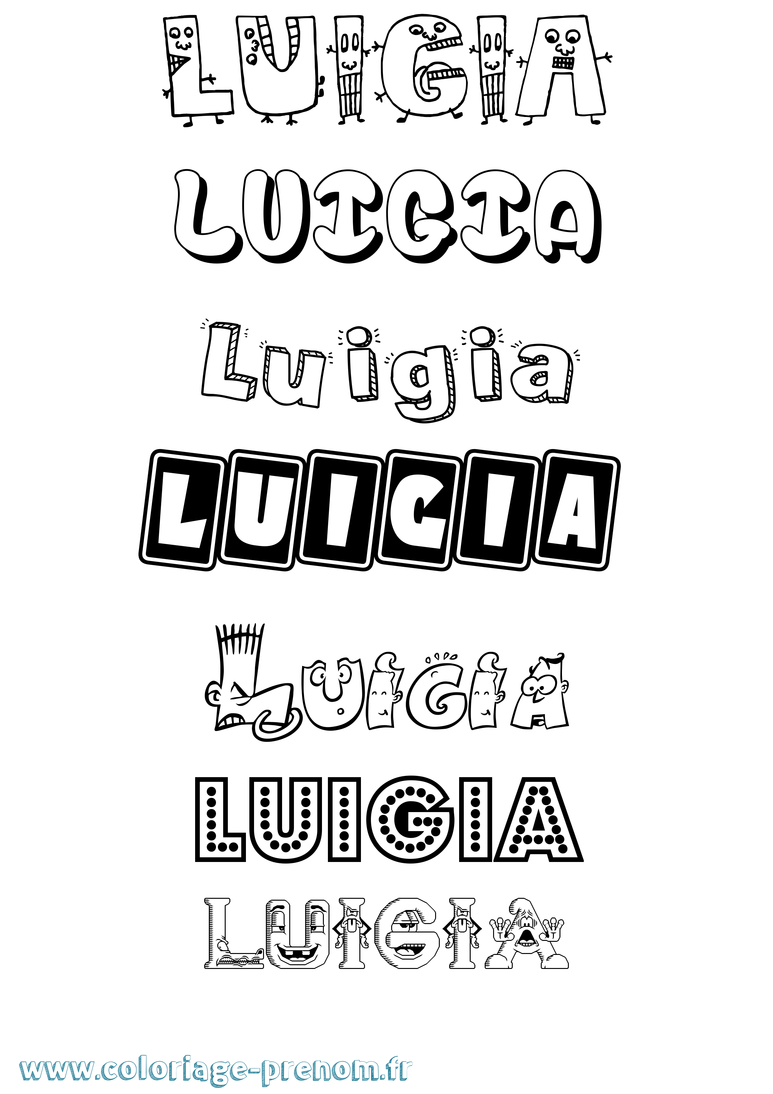 Coloriage prénom Luigia Fun