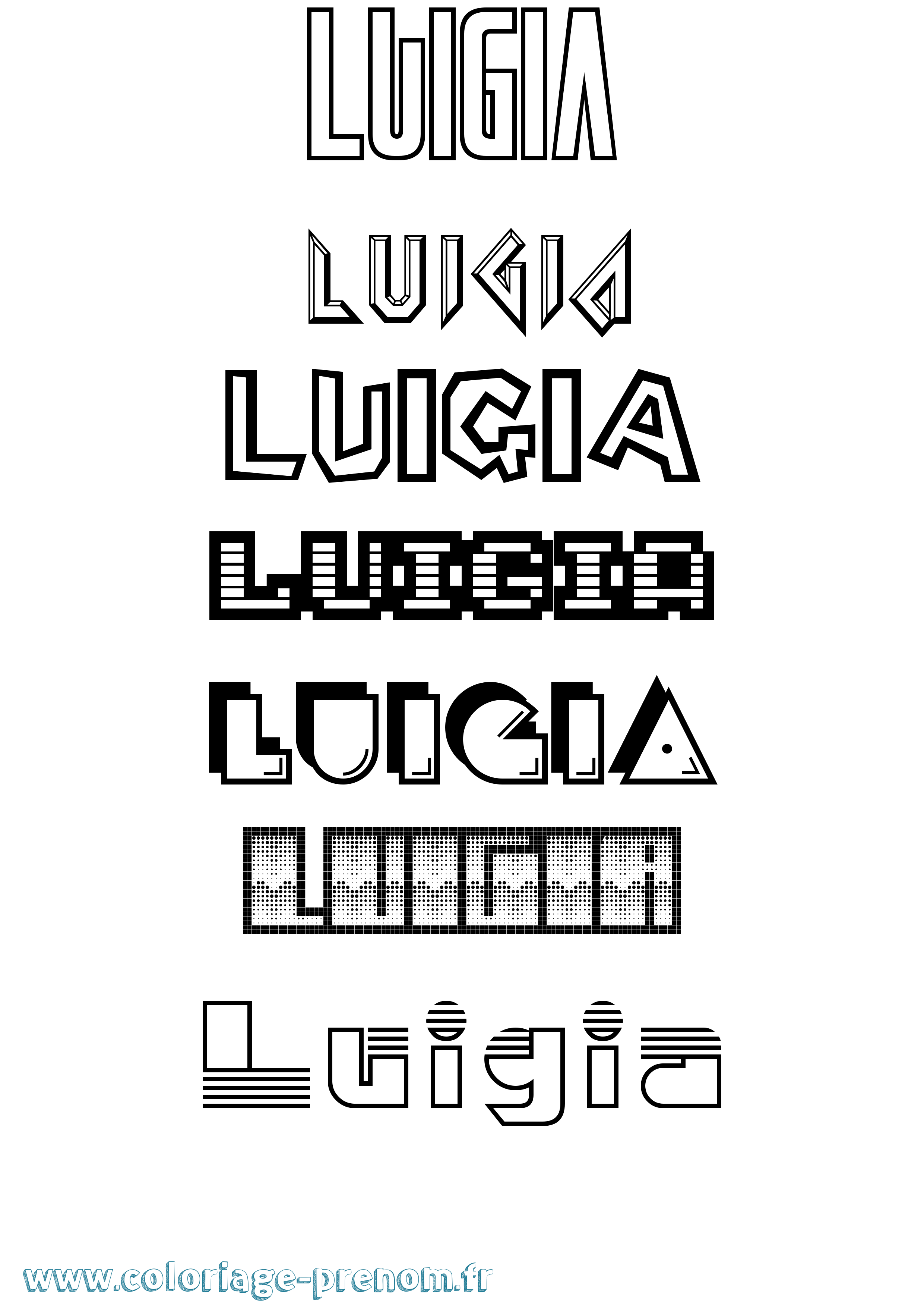 Coloriage prénom Luigia Jeux Vidéos