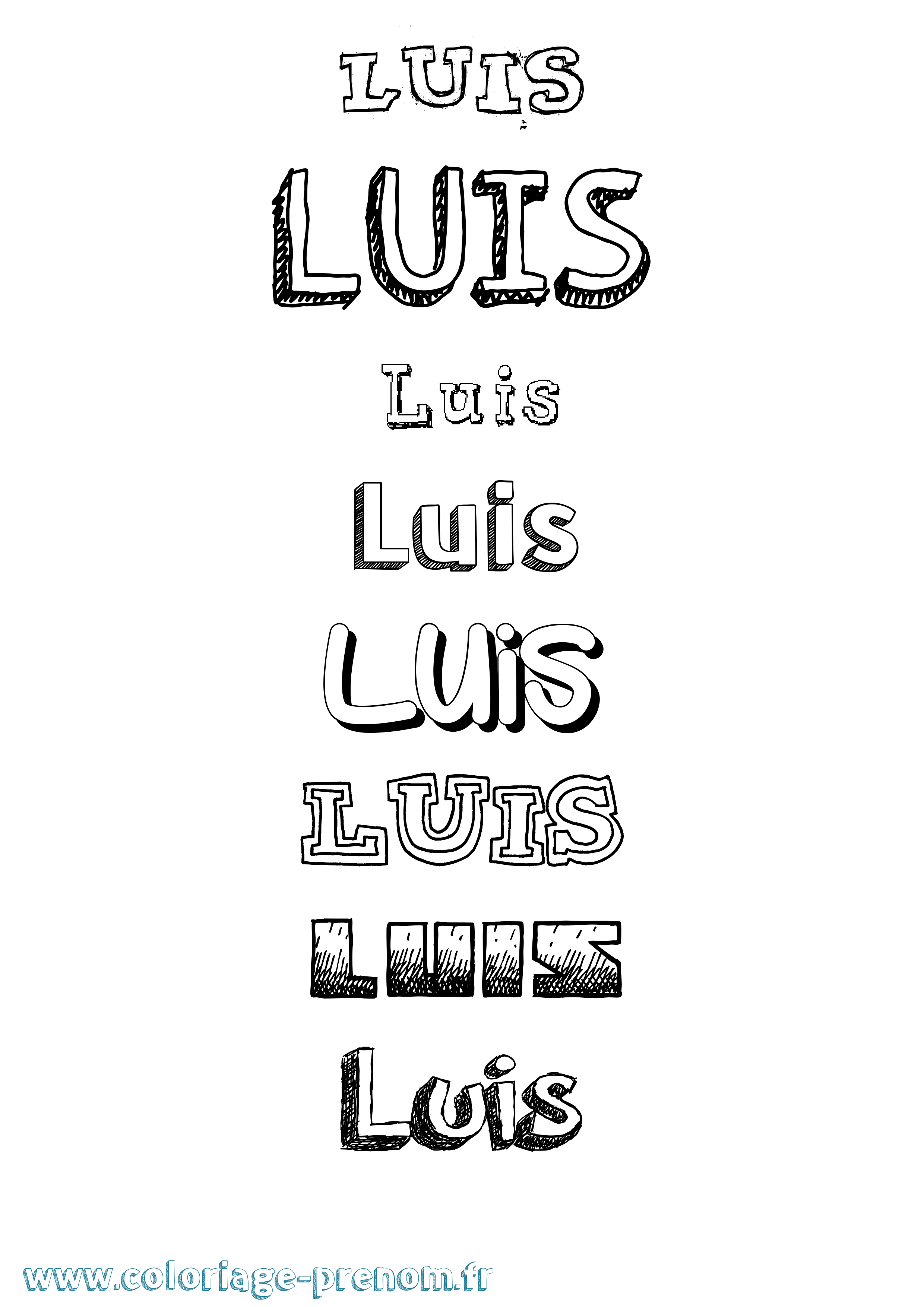 Coloriage prénom Luis