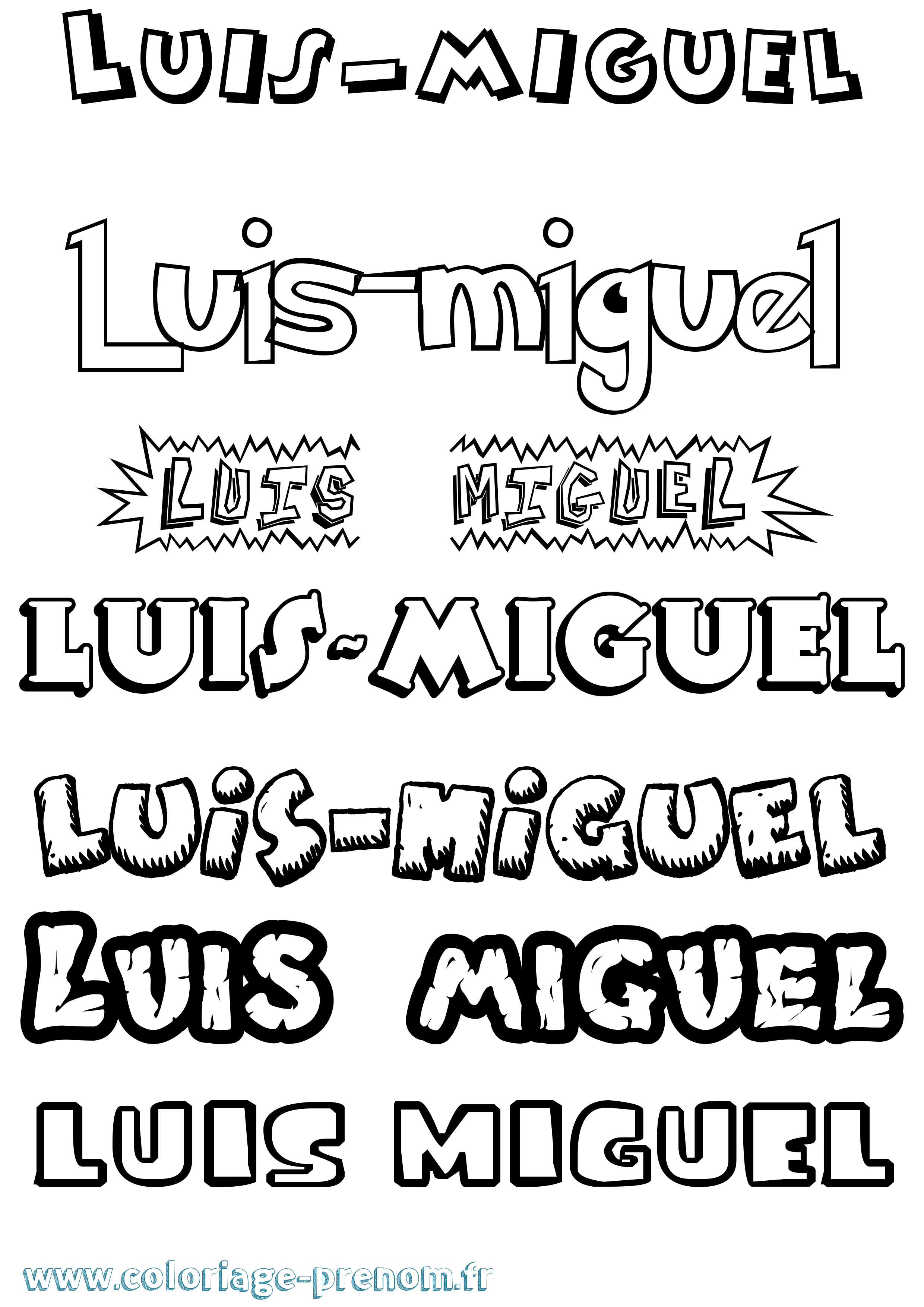 Coloriage prénom Luis-Miguel Dessin Animé