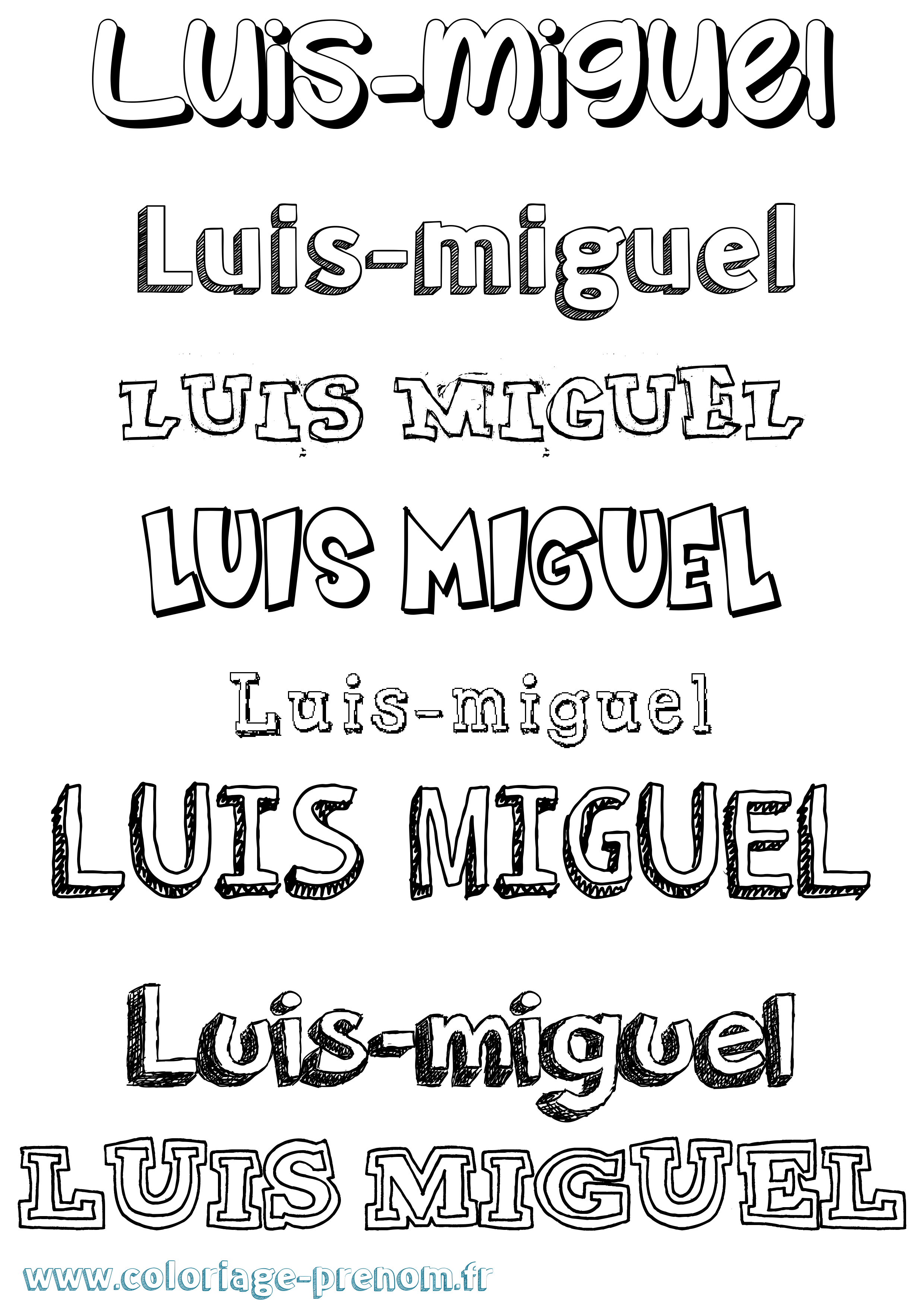 Coloriage Luis-Miguel Dessiné Coloriage prénom Luis-Miguel Dessiné