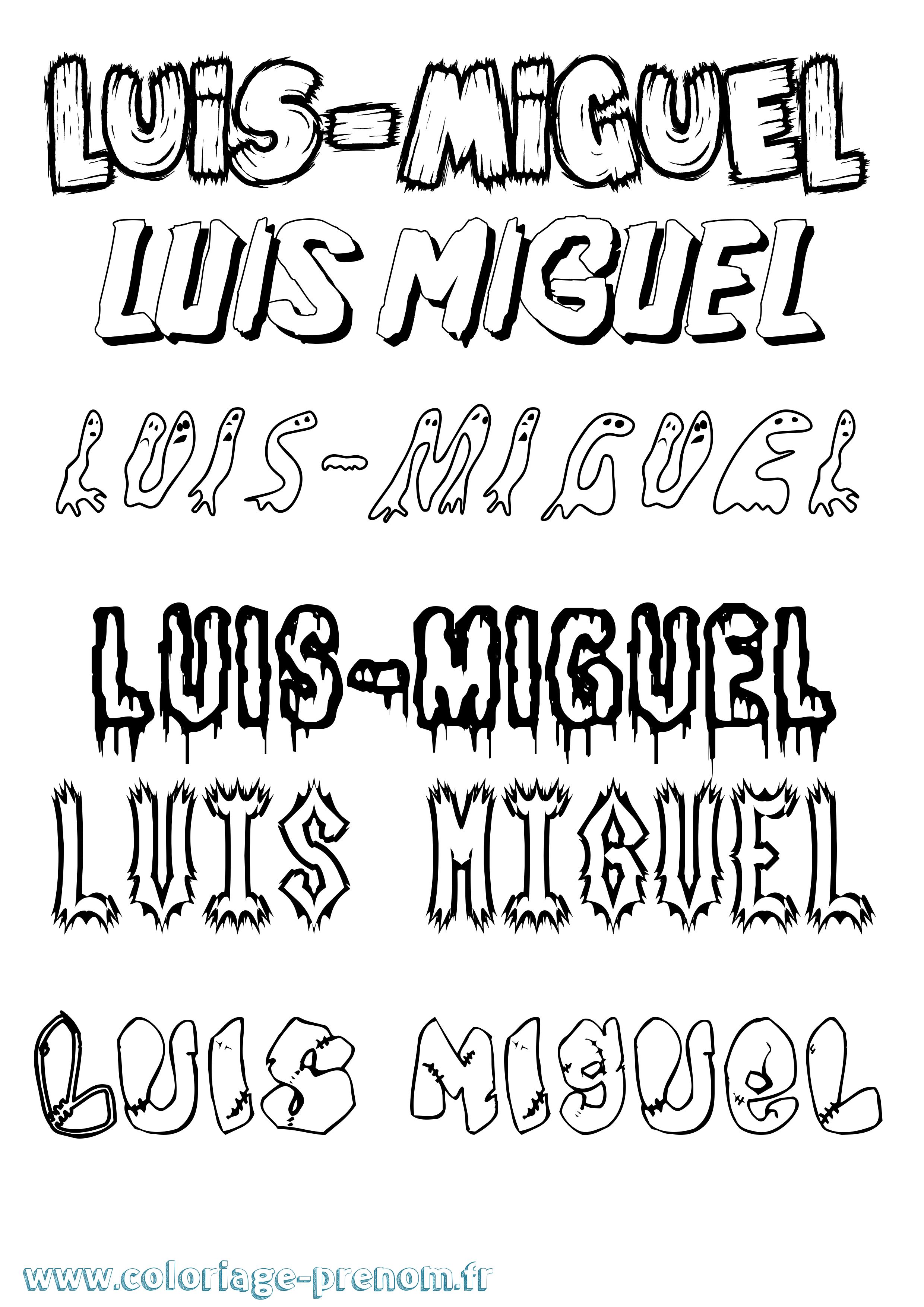 Coloriage Luis-Miguel Frisson Coloriage prénom Luis-Miguel Frisson