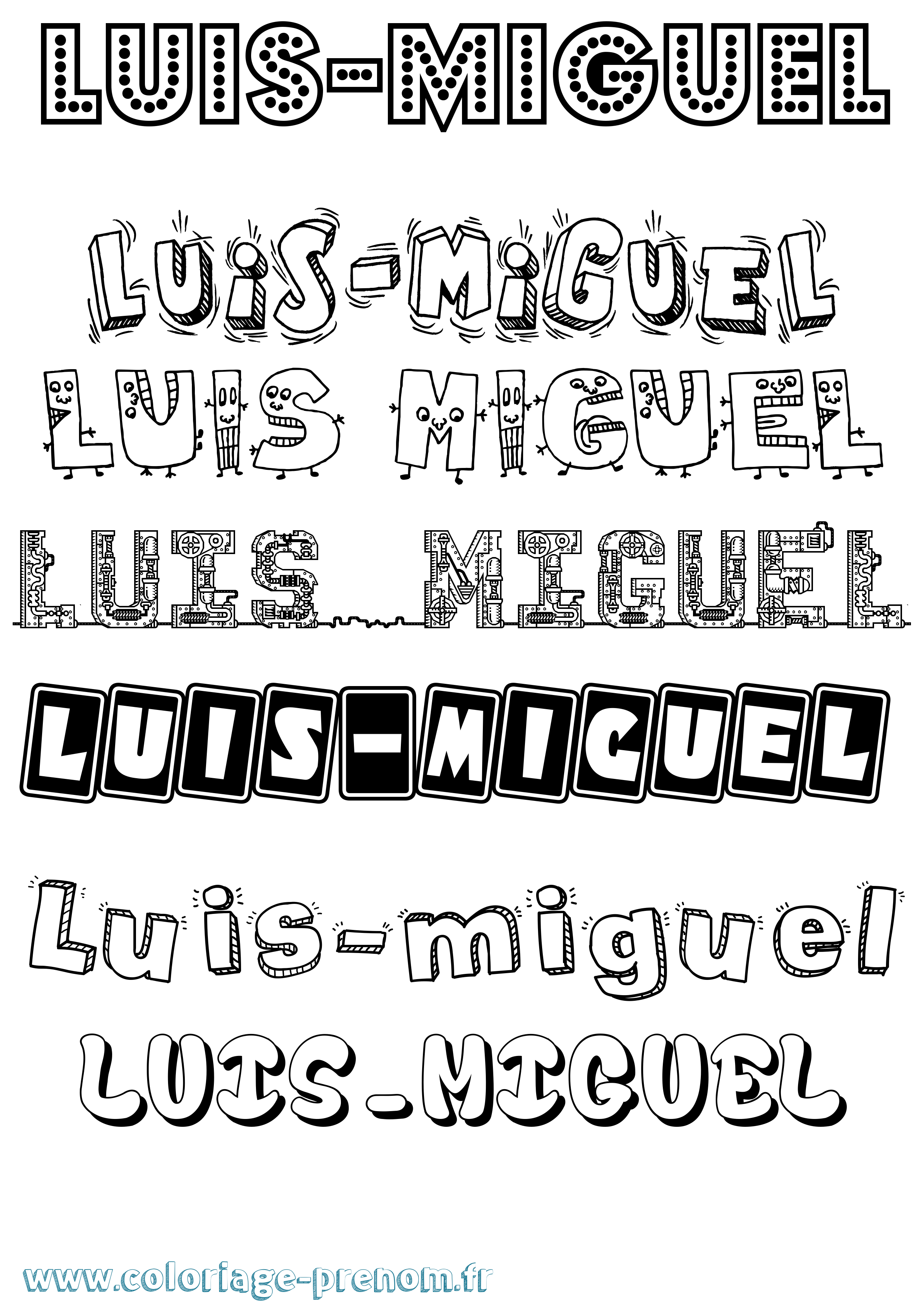 Coloriage Luis-Miguel Fun Coloriage prénom Luis-Miguel Fun