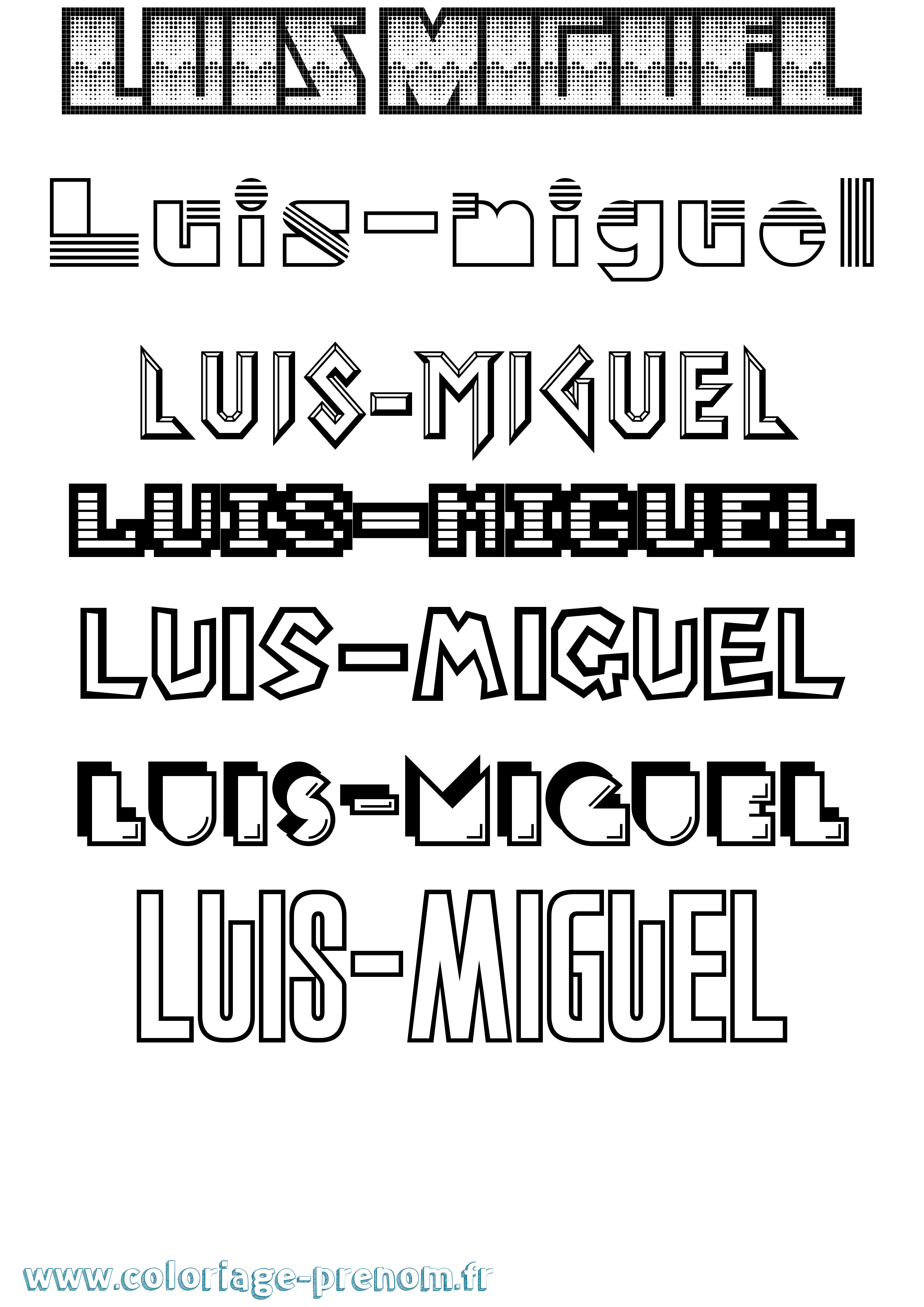 Coloriage Luis-Miguel Jeux Vidéos Coloriage prénom Luis-Miguel Jeux Vidéos