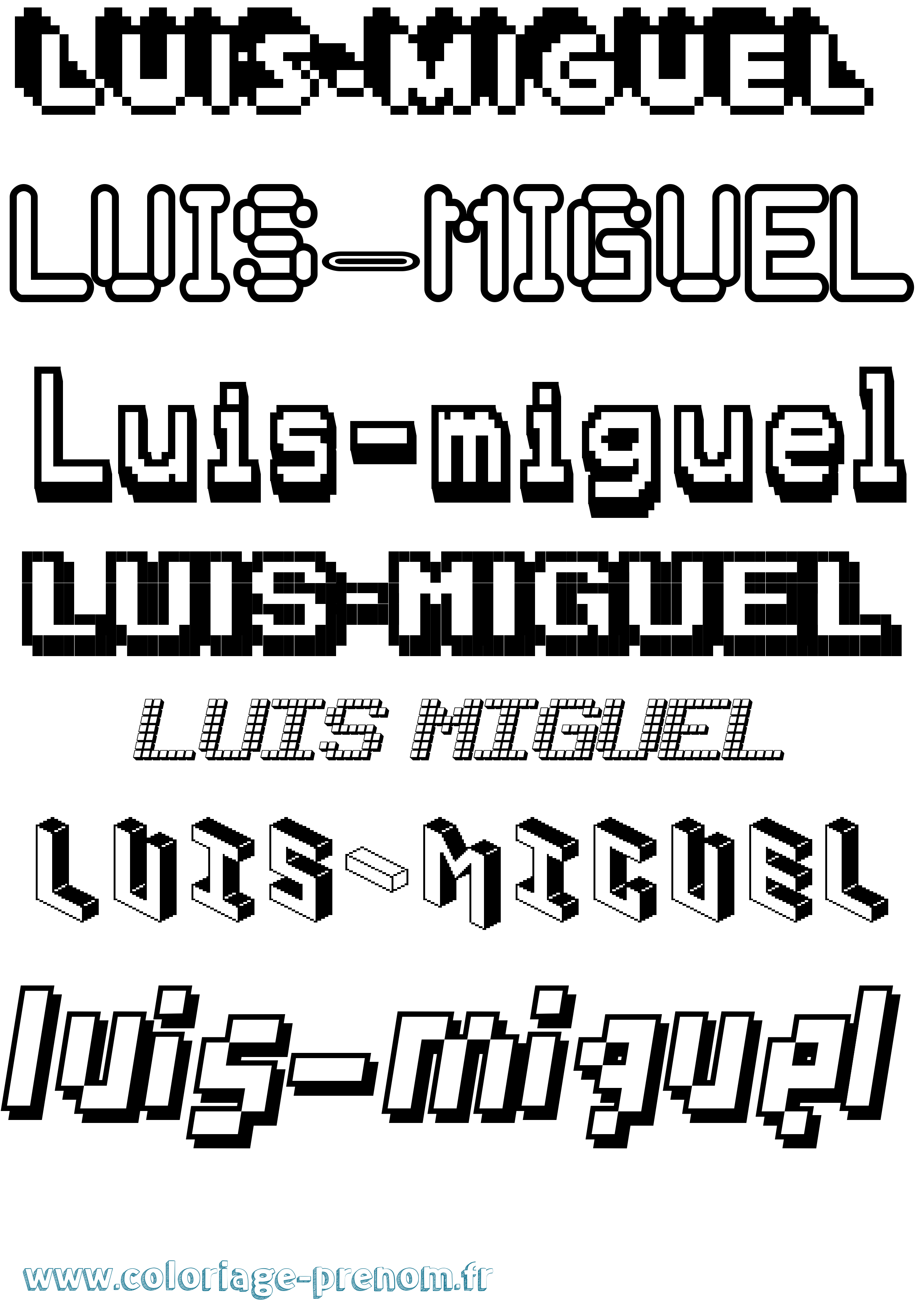 Coloriage Luis-Miguel Pixel Coloriage prénom Luis-Miguel Pixel