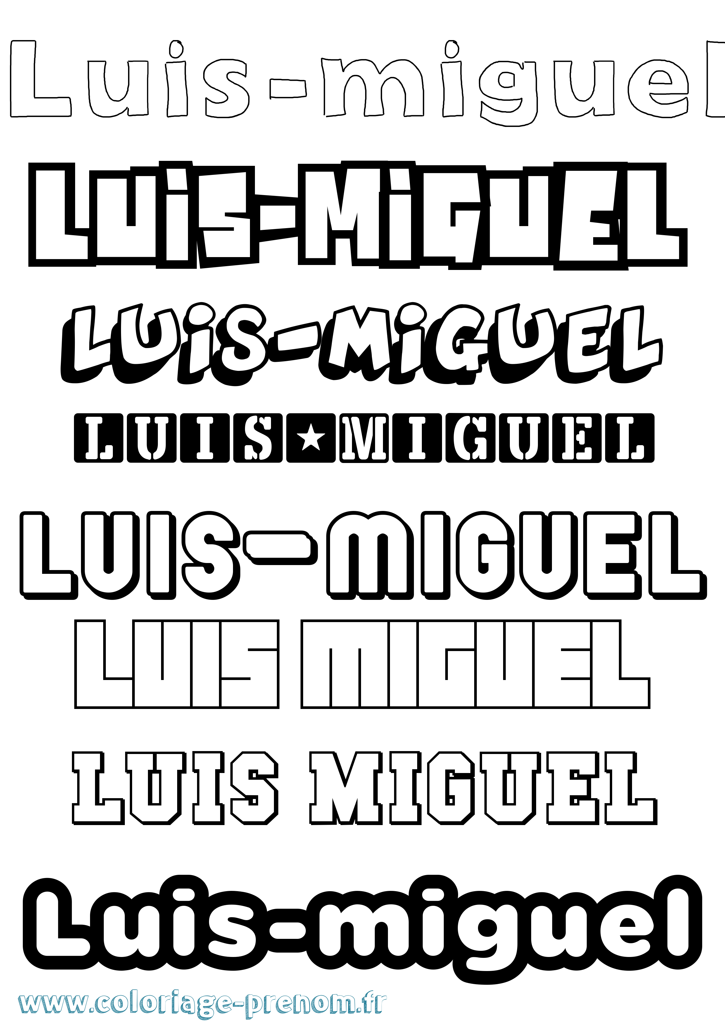 Coloriage prénom Luis-Miguel Simple