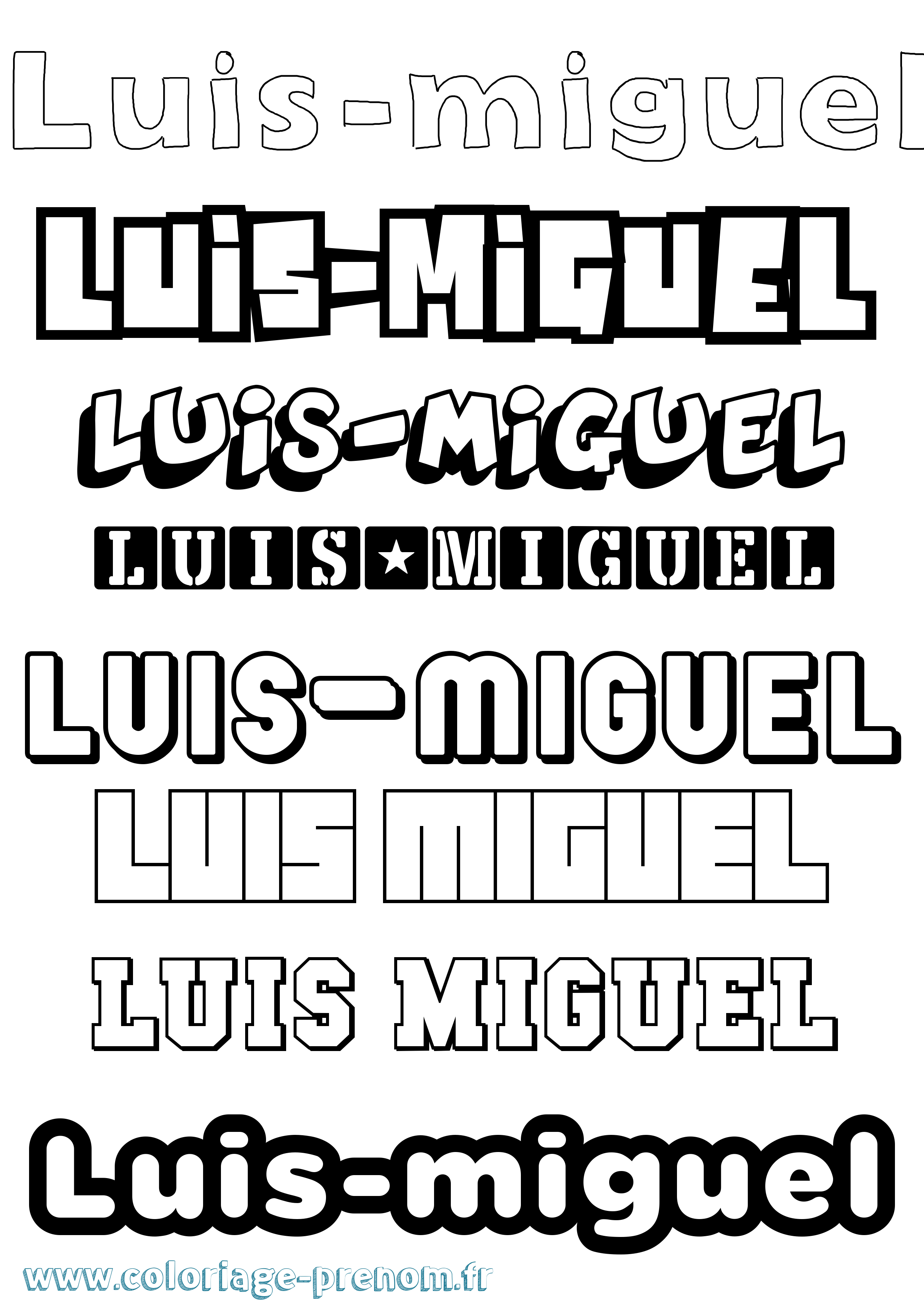 Coloriage Luis-Miguel Simple Coloriage prénom Luis-Miguel Simple