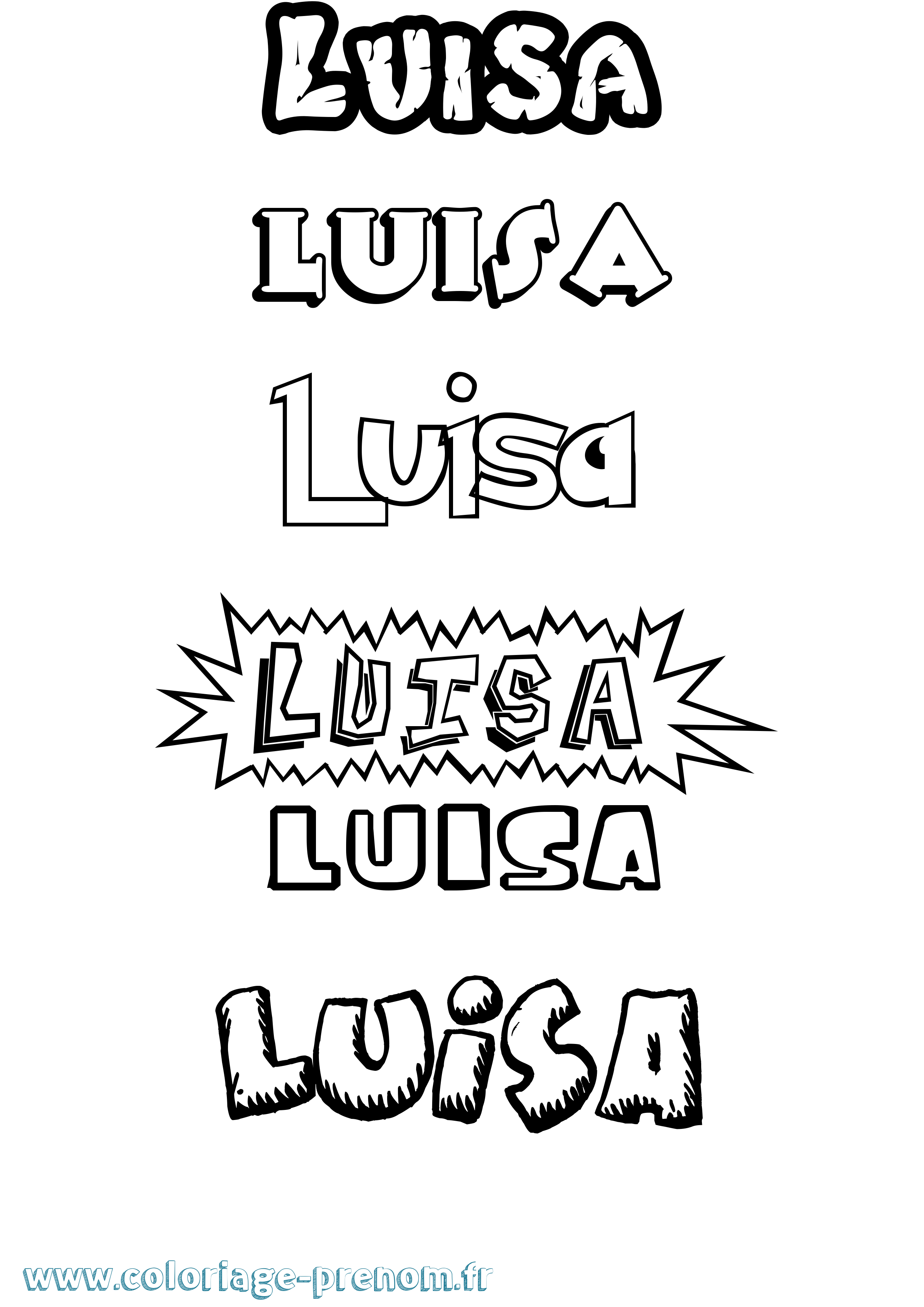 Coloriage Luisa Dessin Animé Coloriage prénom Luisa Dessin Animé