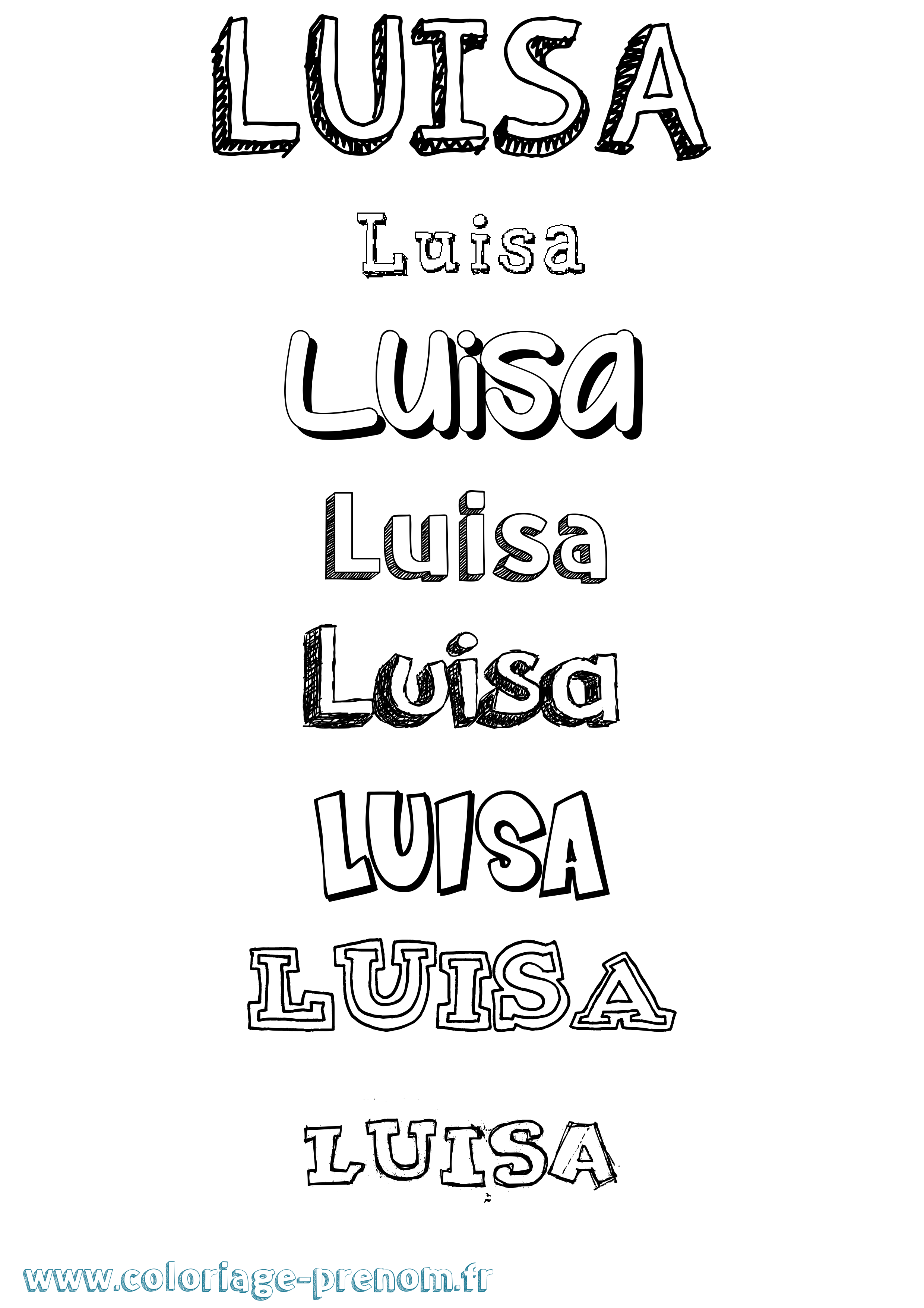 Coloriage Luisa Dessiné Coloriage prénom Luisa Dessiné
