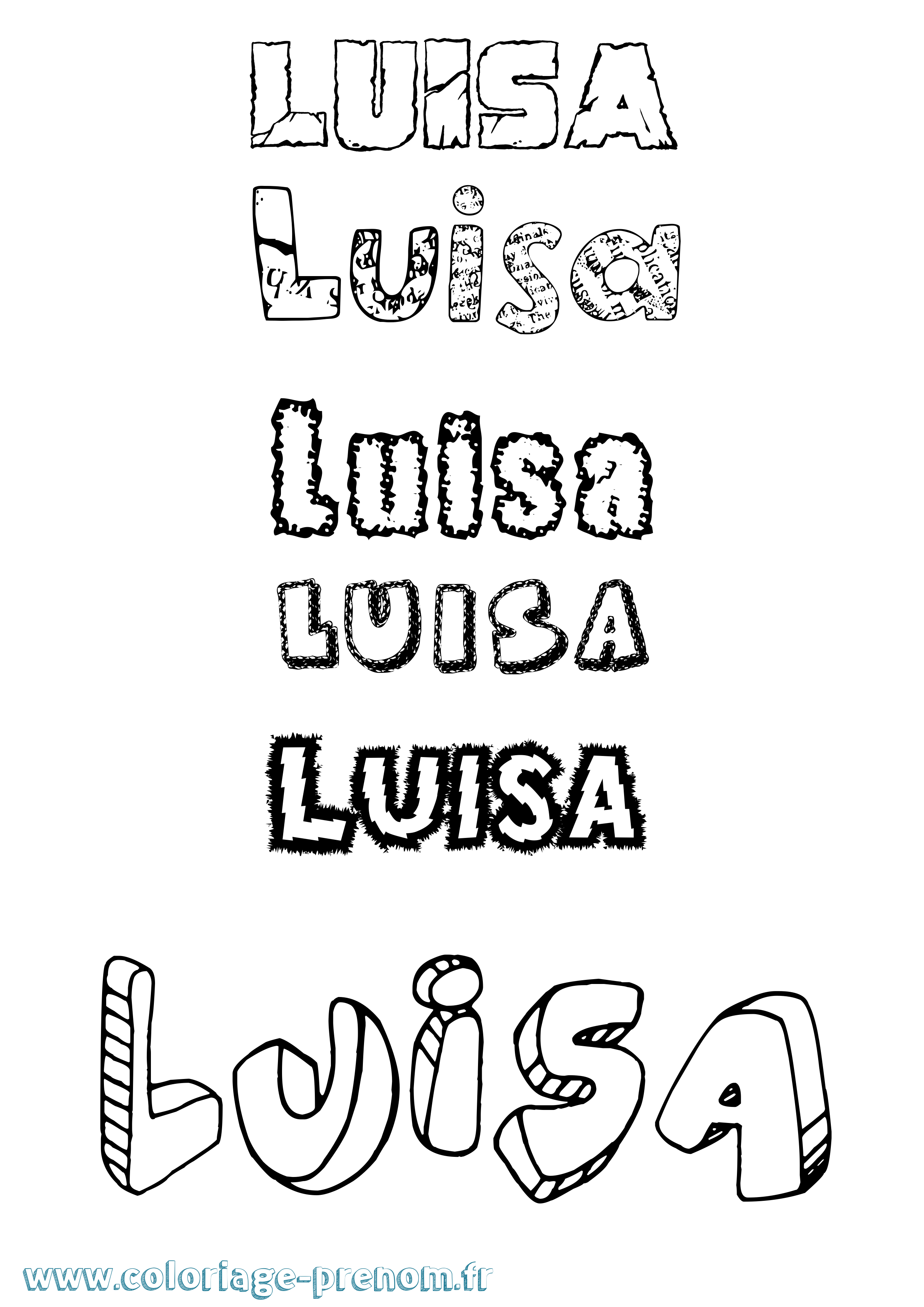 Coloriage Luisa Destructuré Coloriage prénom Luisa Destructuré
