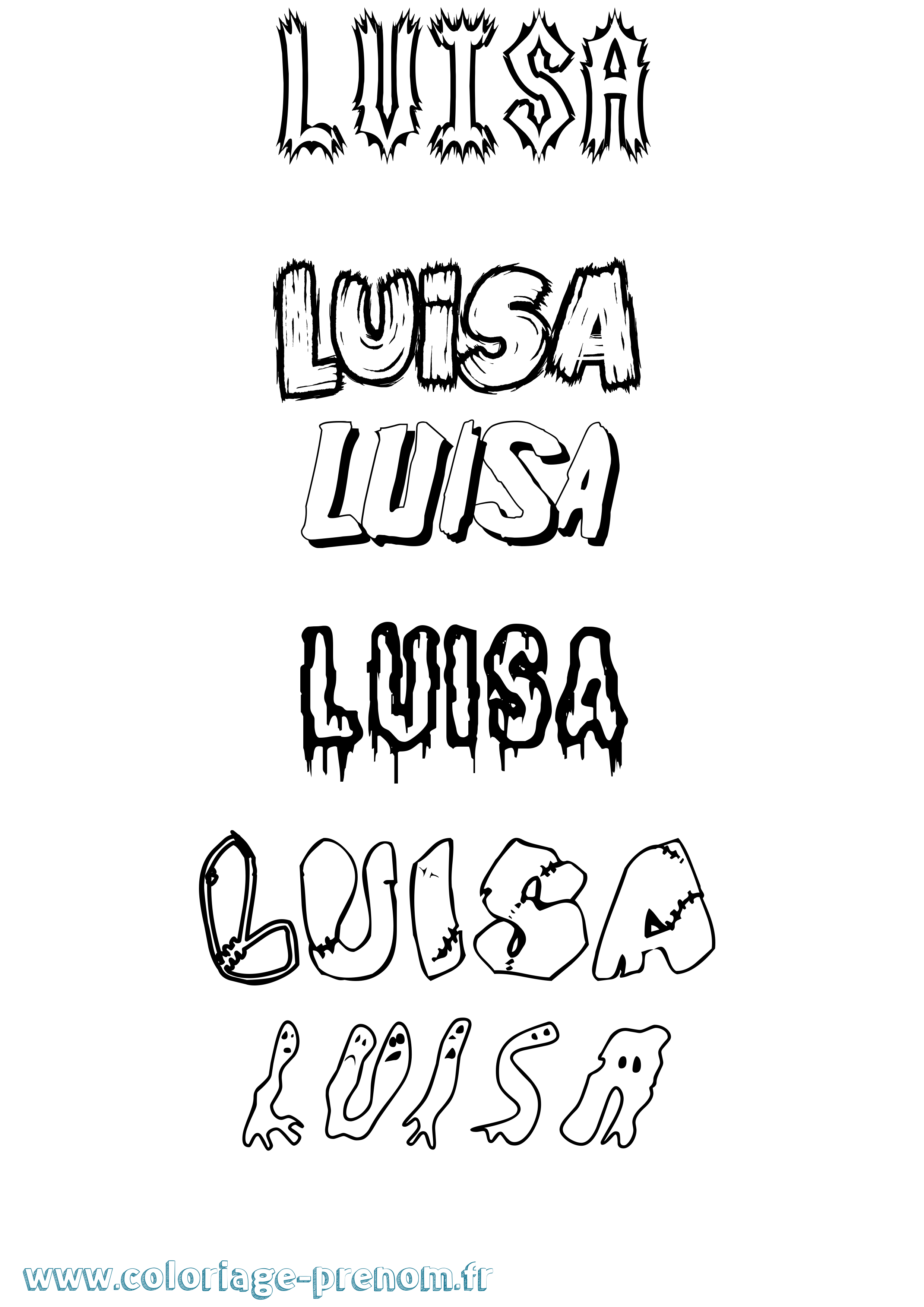 Coloriage Luisa Frisson Coloriage prénom Luisa Frisson