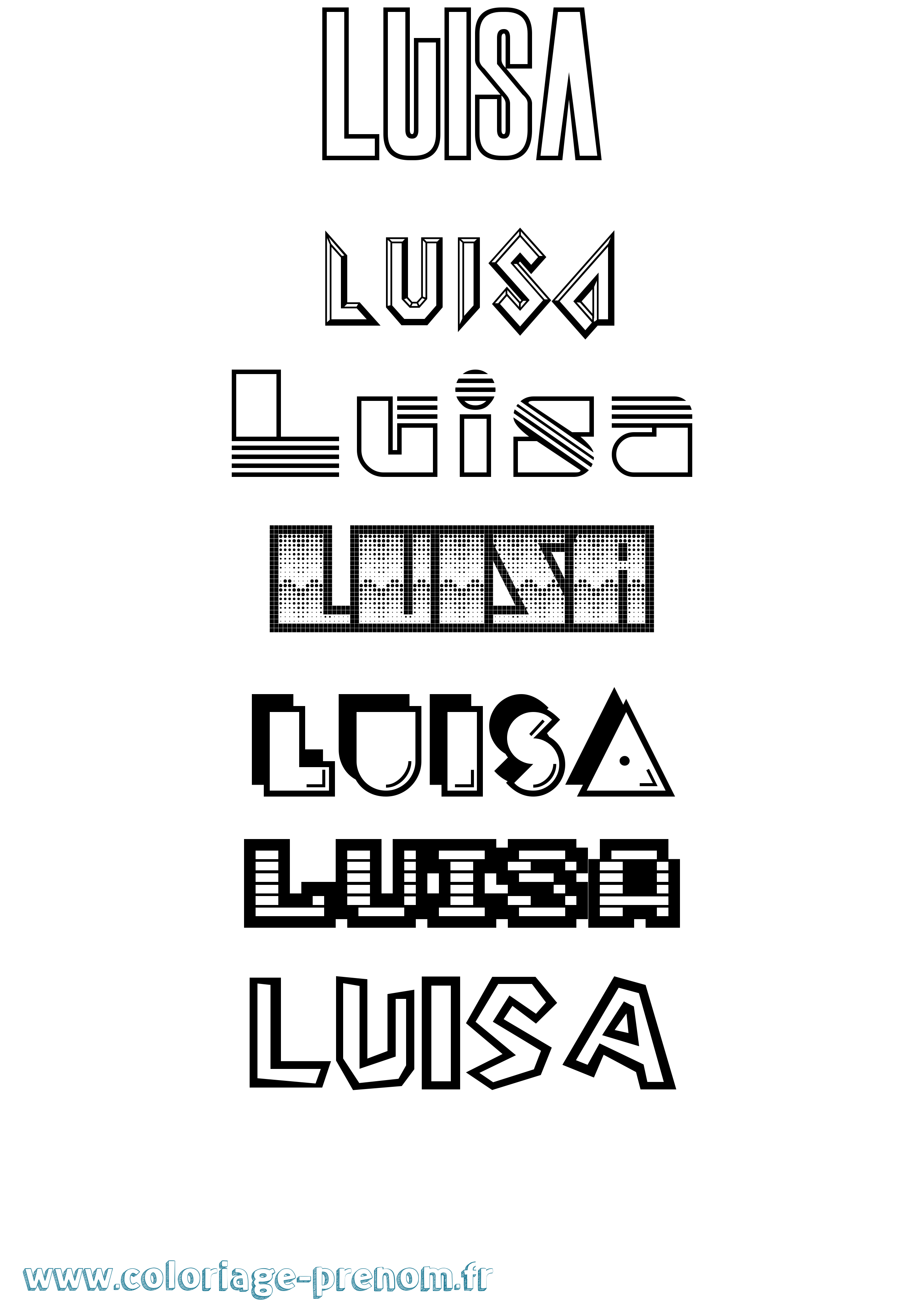 Coloriage Luisa Jeux Vidéos Coloriage prénom Luisa Jeux Vidéos