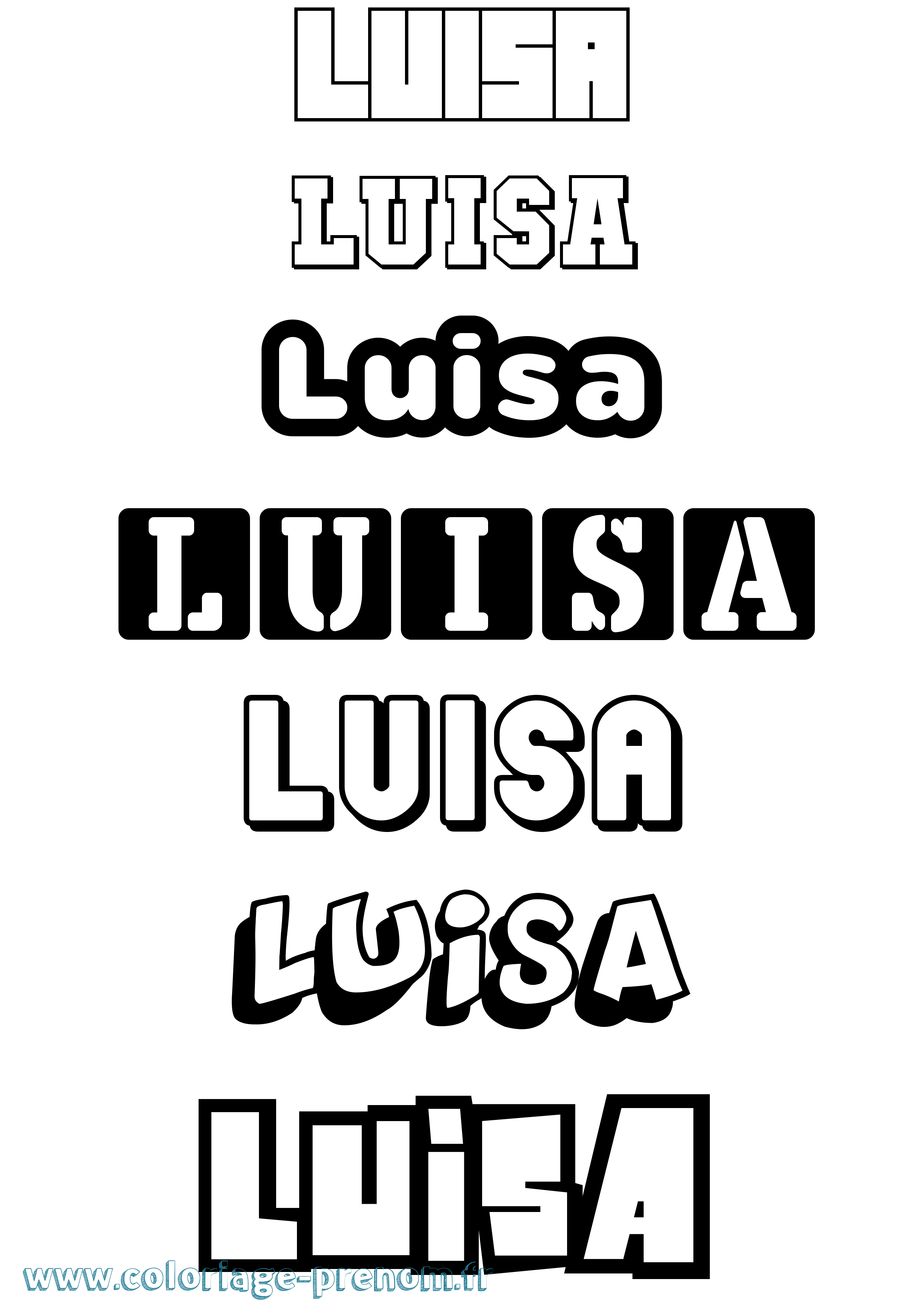 Coloriage Luisa Simple Coloriage prénom Luisa Simple
