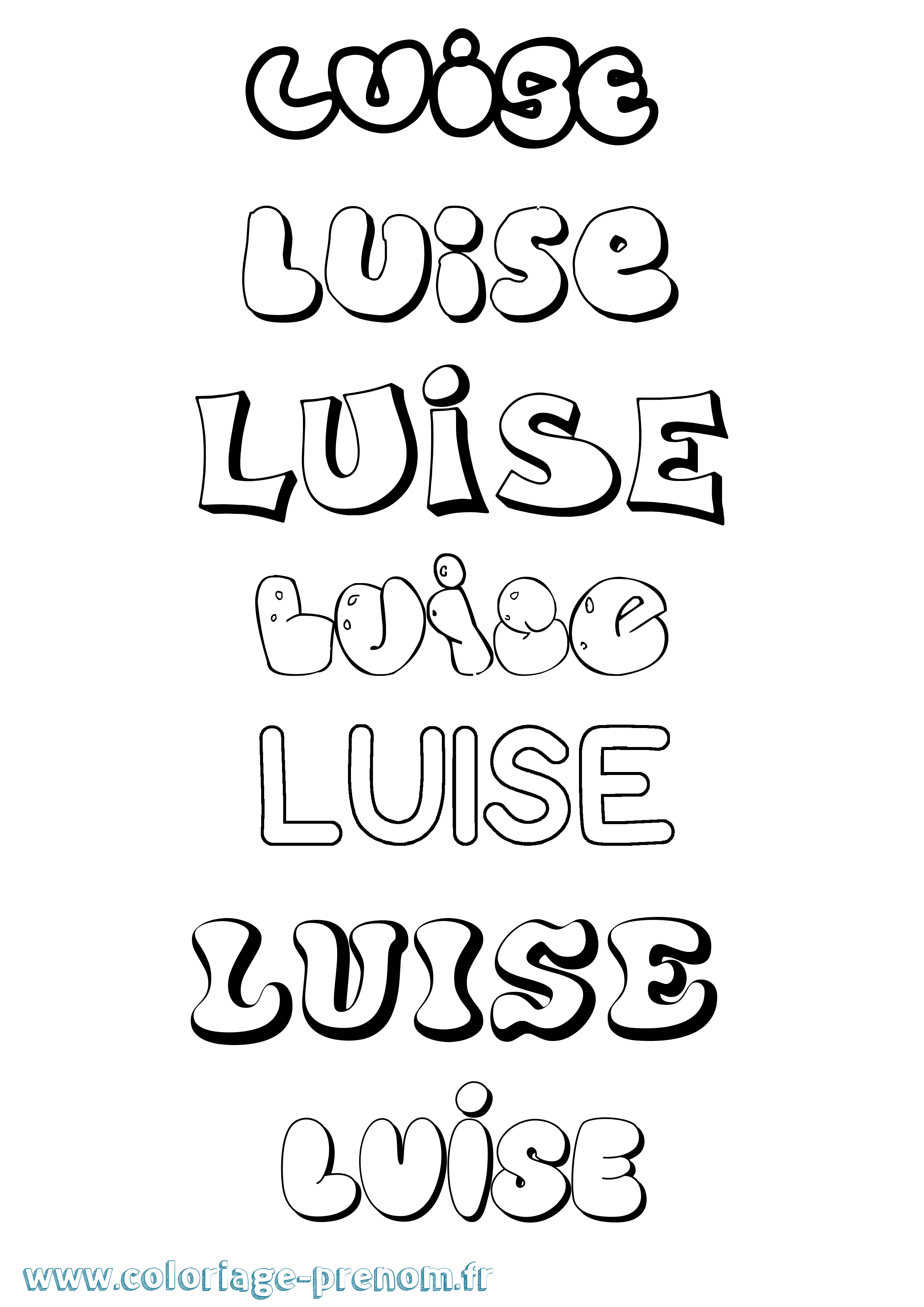 Coloriage prénom Luise Bubble