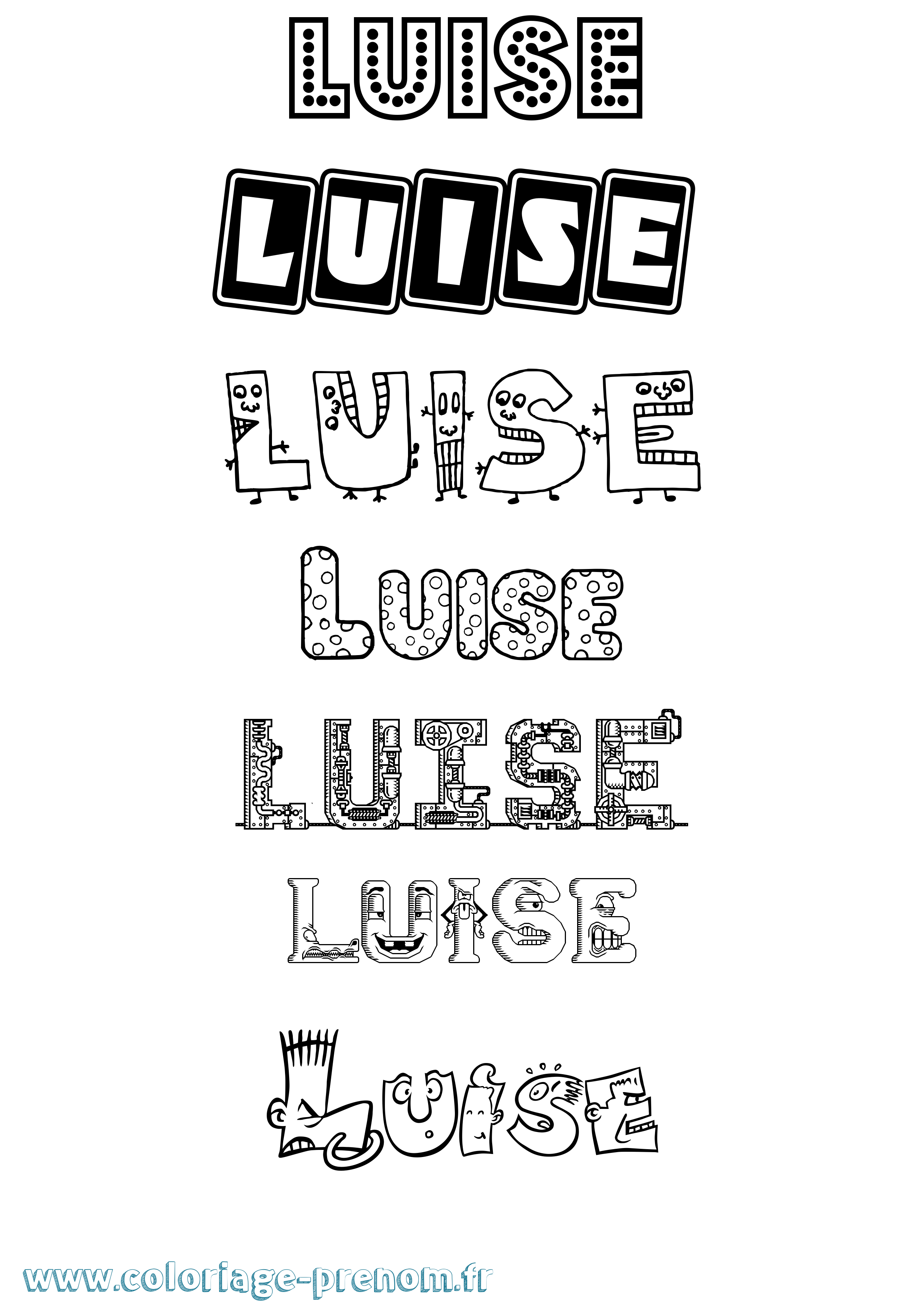 Coloriage prénom Luise Fun