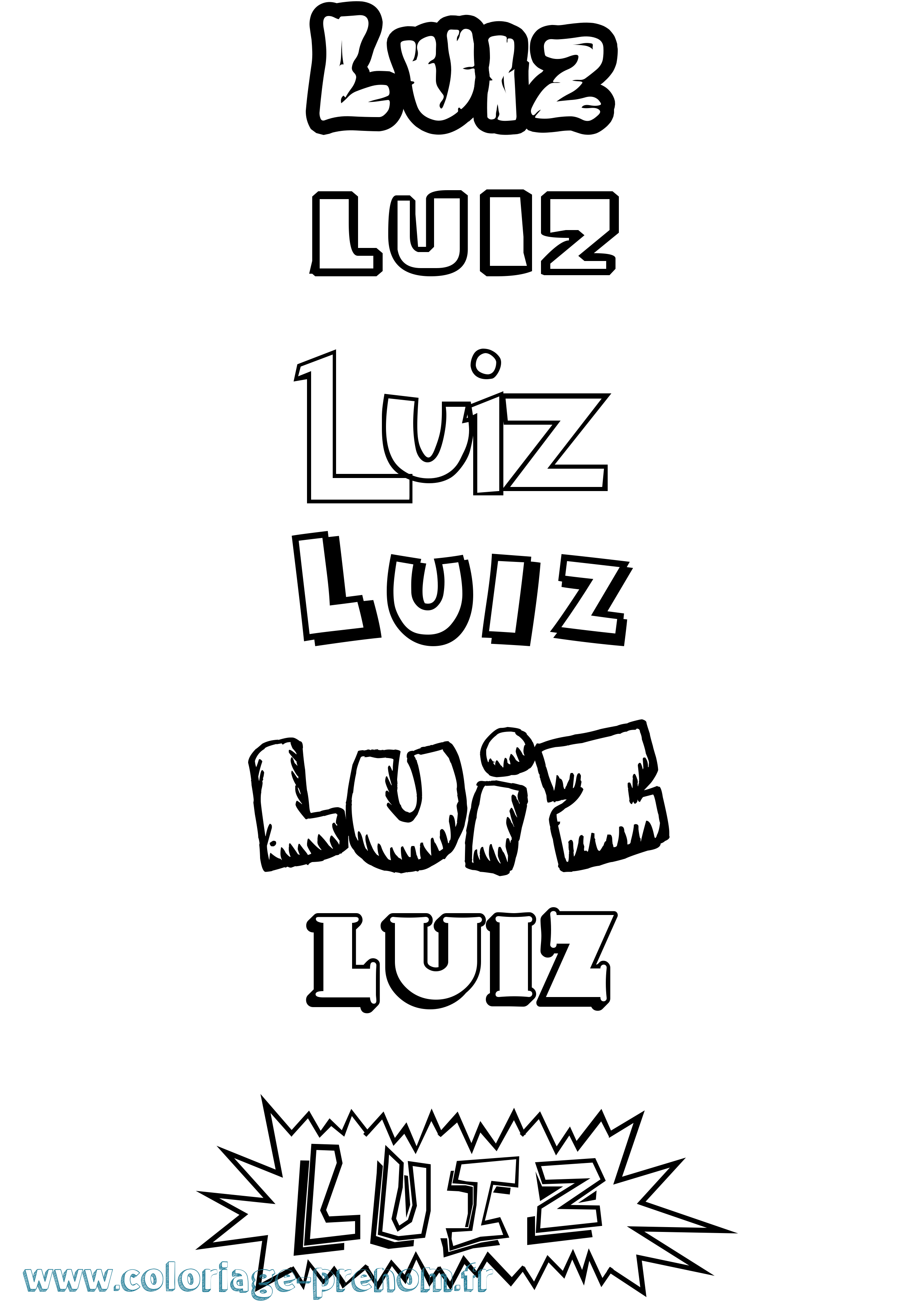 Coloriage Luiz Dessin Animé Coloriage prénom Luiz Dessin Animé