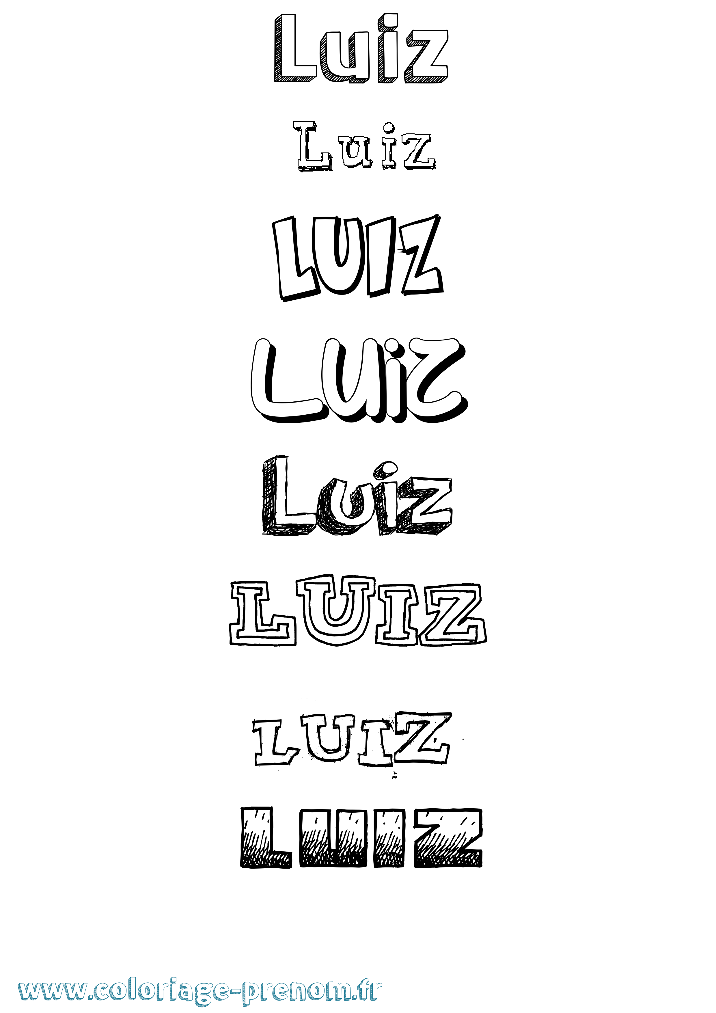 Coloriage Luiz Dessiné Coloriage prénom Luiz Dessiné