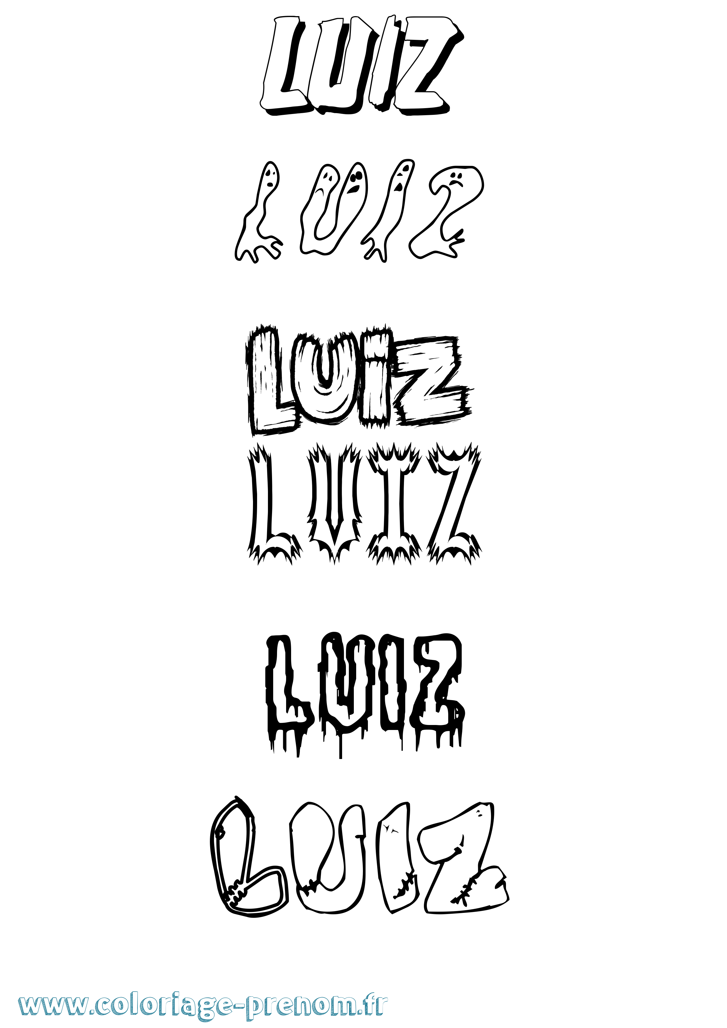 Coloriage Luiz Frisson Coloriage prénom Luiz Frisson