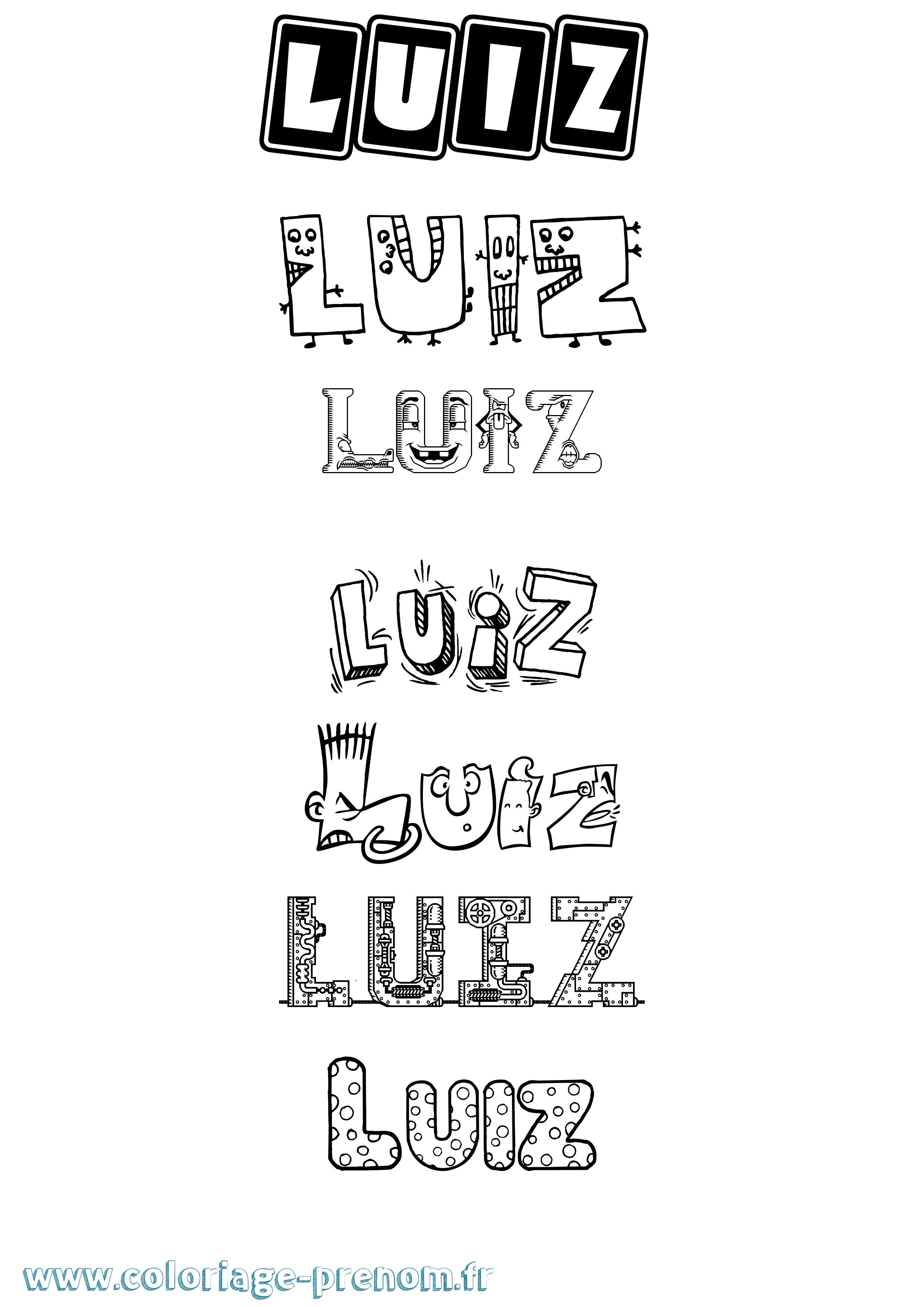 Coloriage Luiz Fun Coloriage prénom Luiz Fun