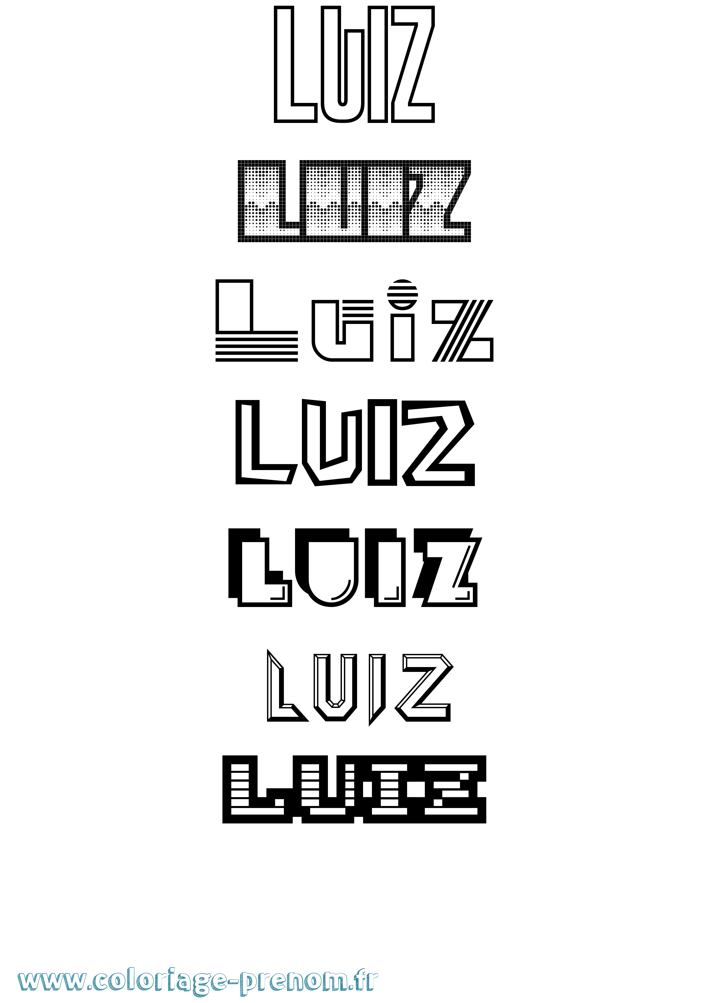 Coloriage Luiz Jeux Vidéos Coloriage prénom Luiz Jeux Vidéos