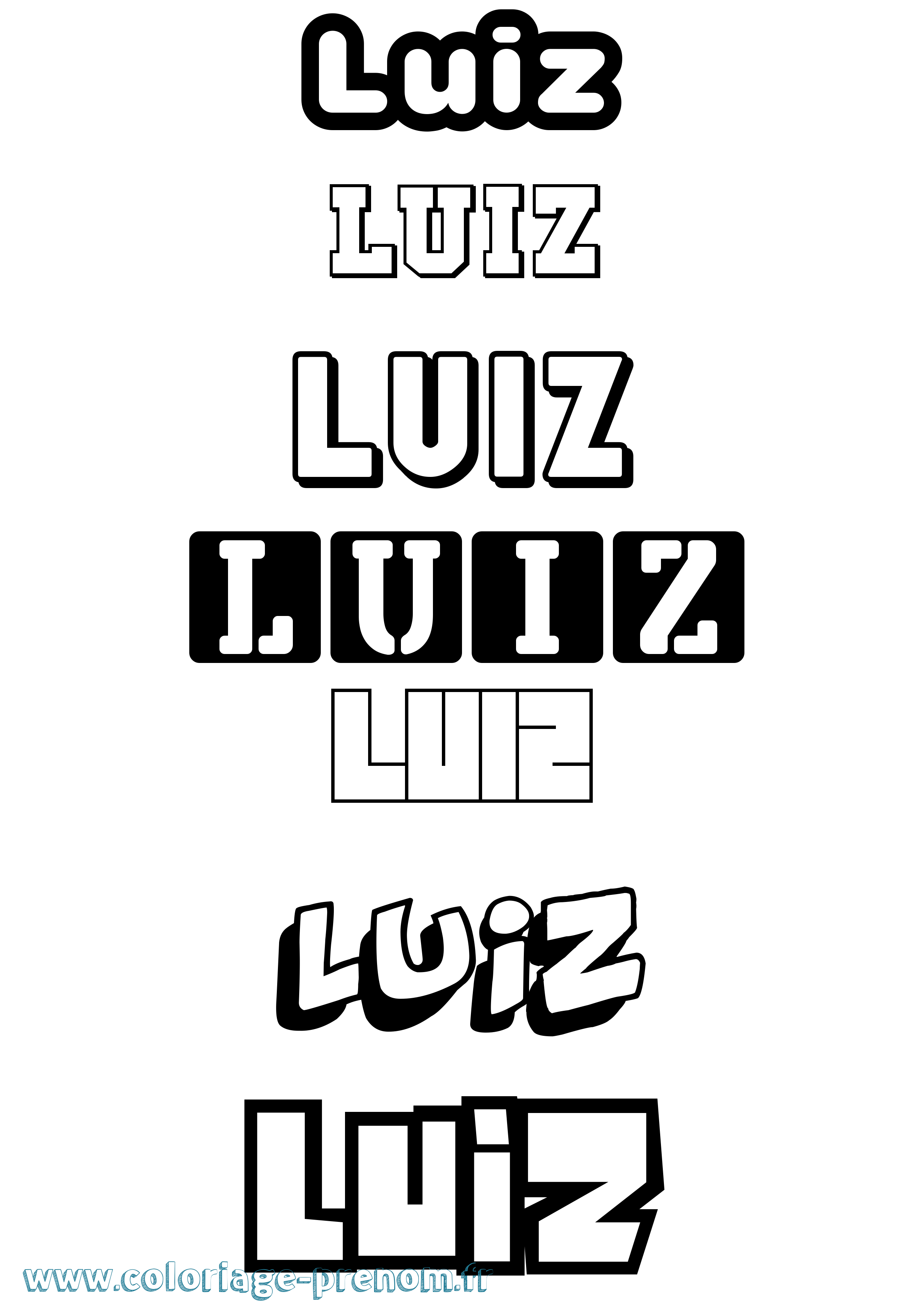 Coloriage prénom Luiz Simple