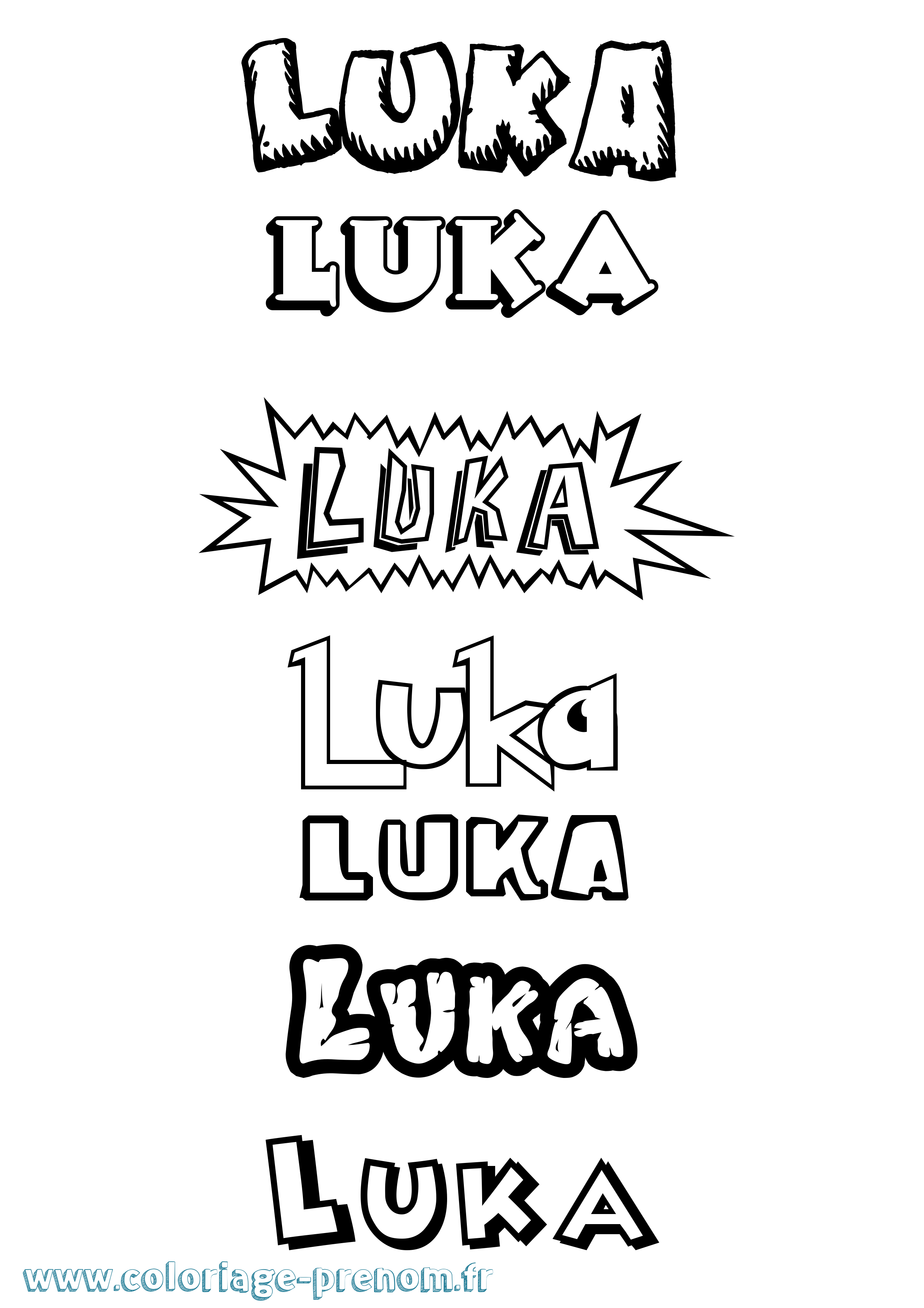 Coloriage prénom Luka