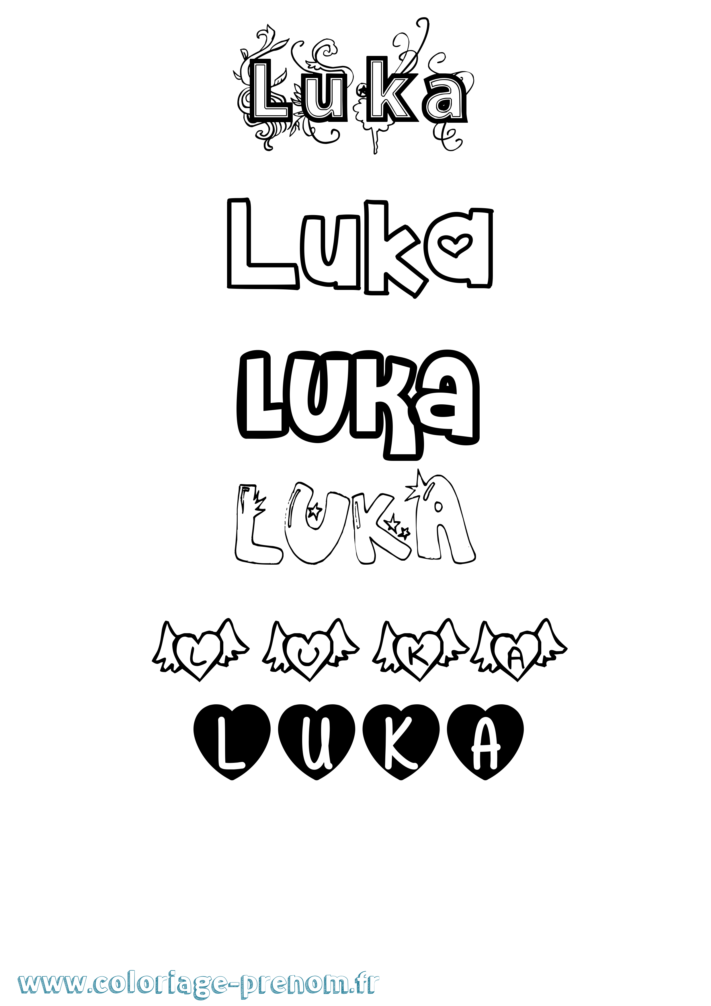 Coloriage prénom Luka