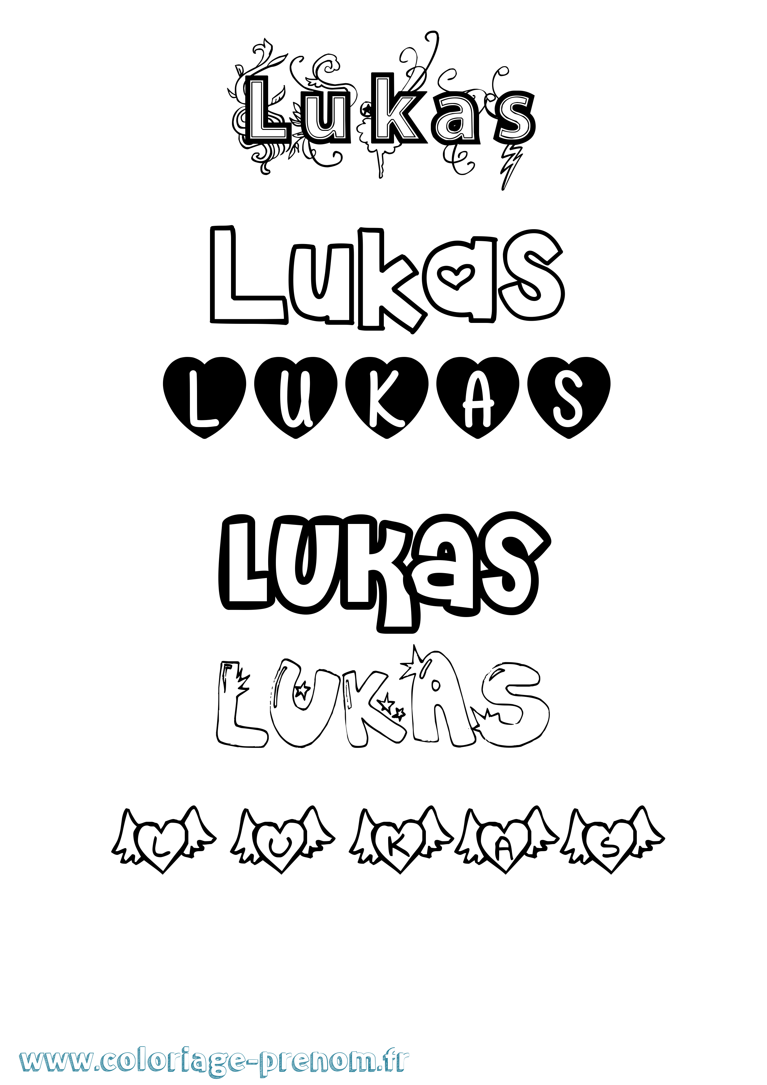 Coloriage prénom Lukas
