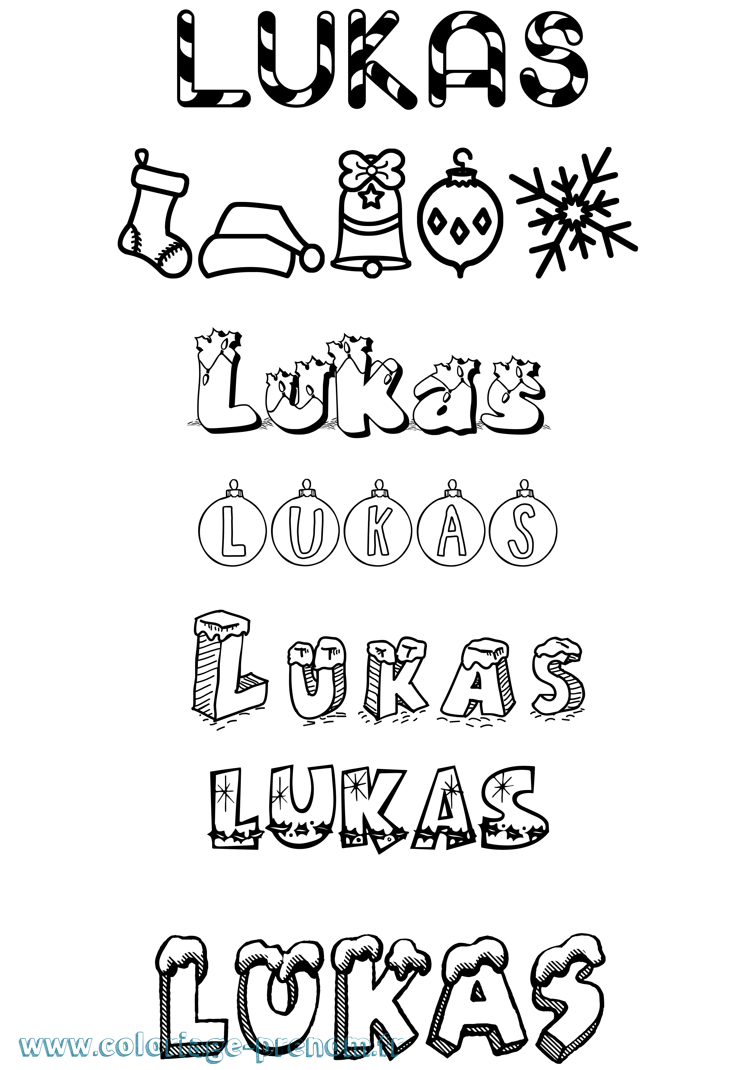 Coloriage prénom Lukas