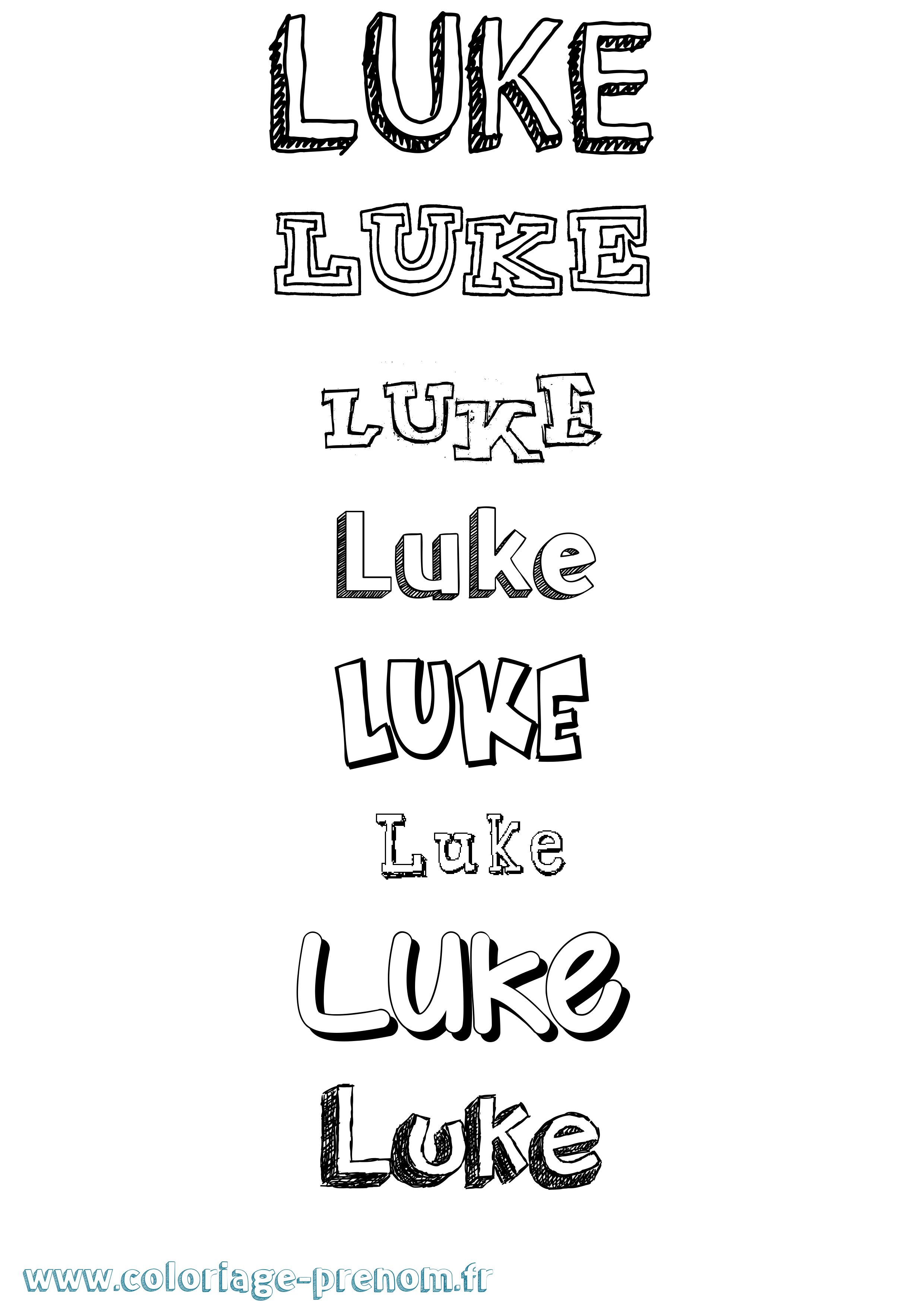 Coloriage prénom Luke Dessiné