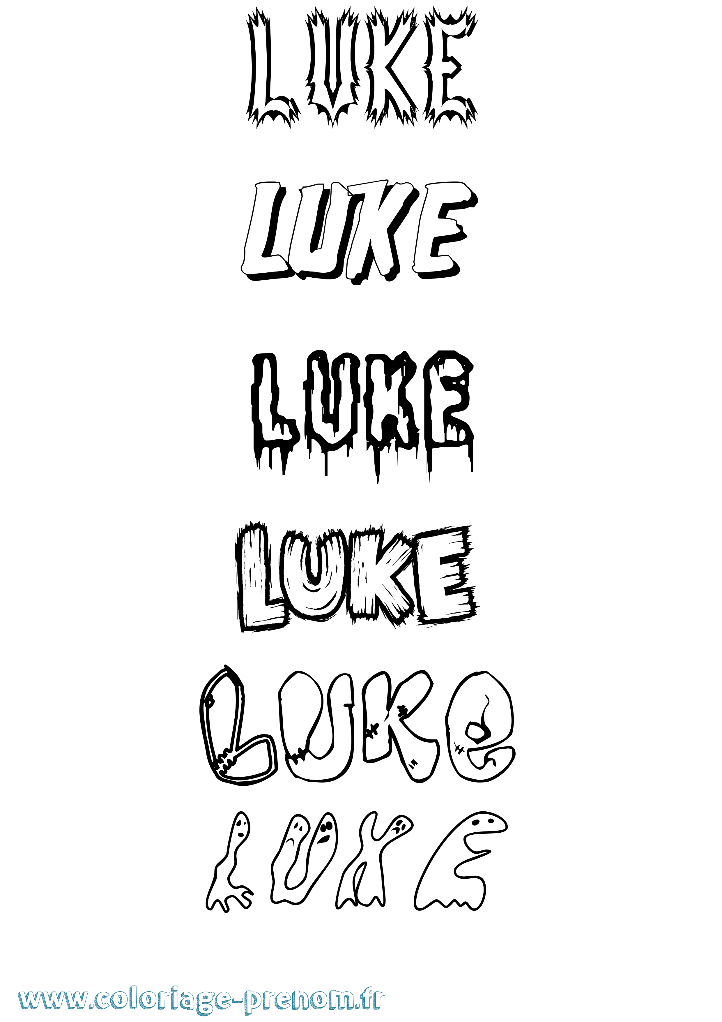 Coloriage prénom Luke Frisson