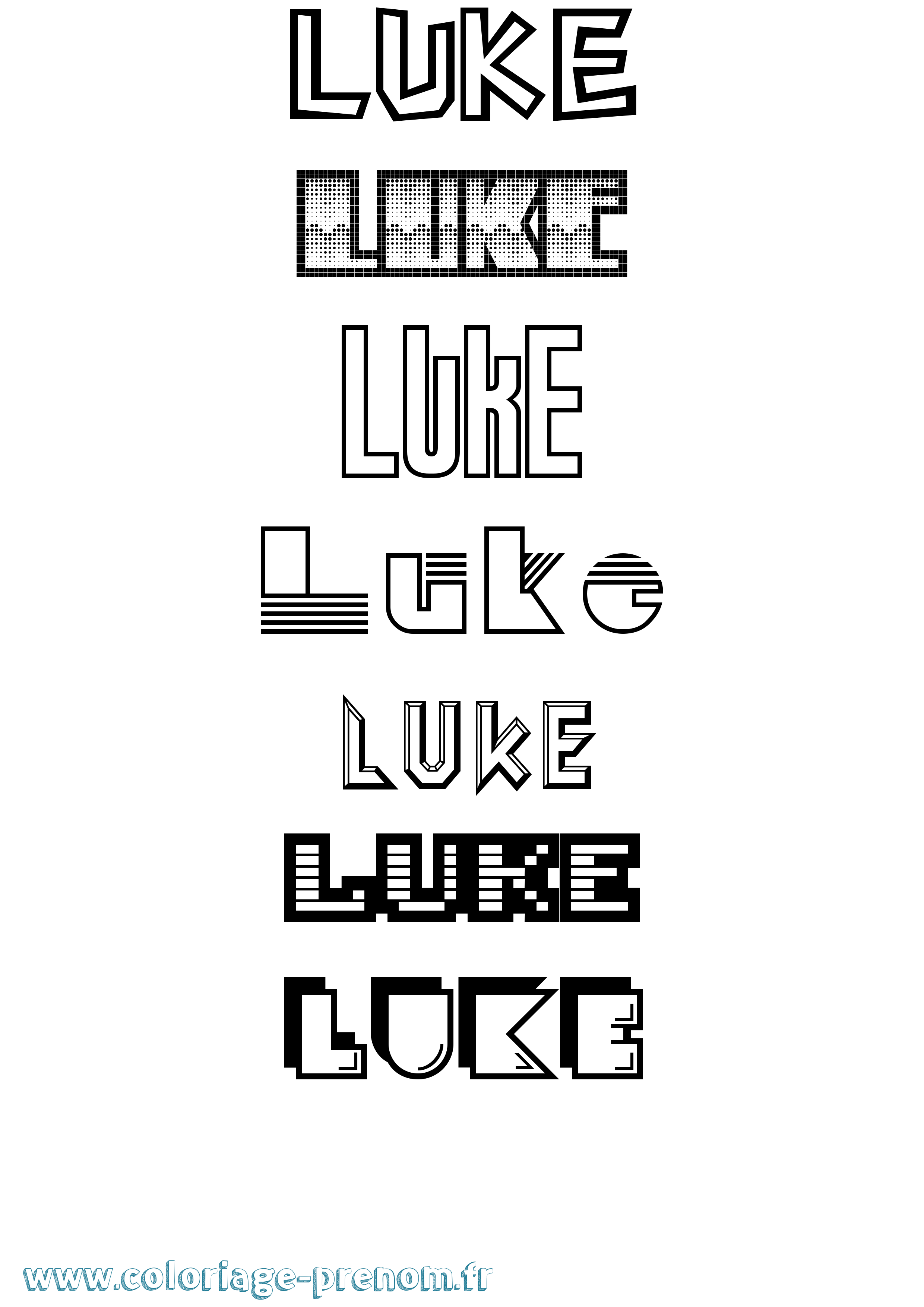Coloriage prénom Luke Jeux Vidéos