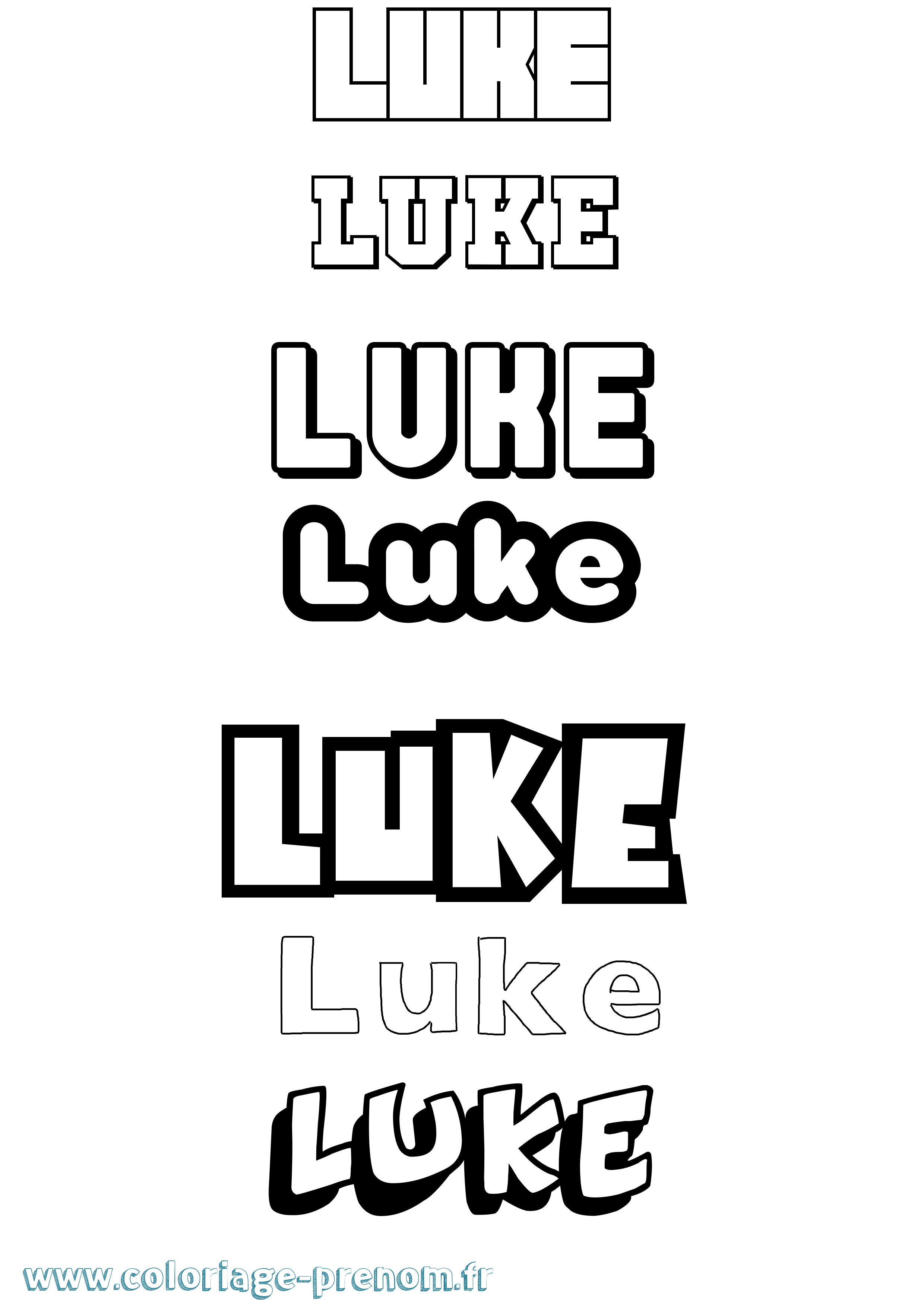 Coloriage prénom Luke Simple