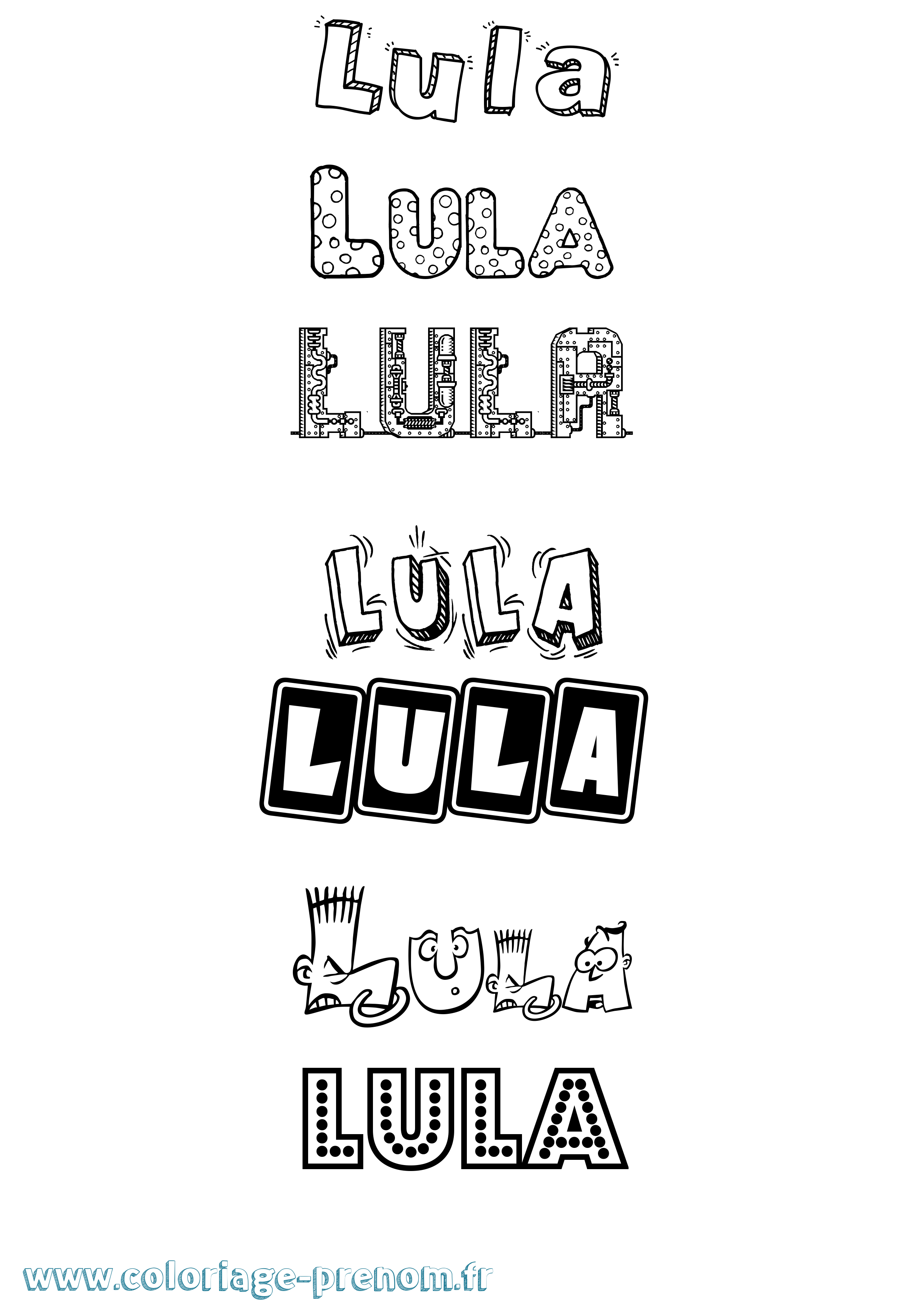 Coloriage prénom Lula