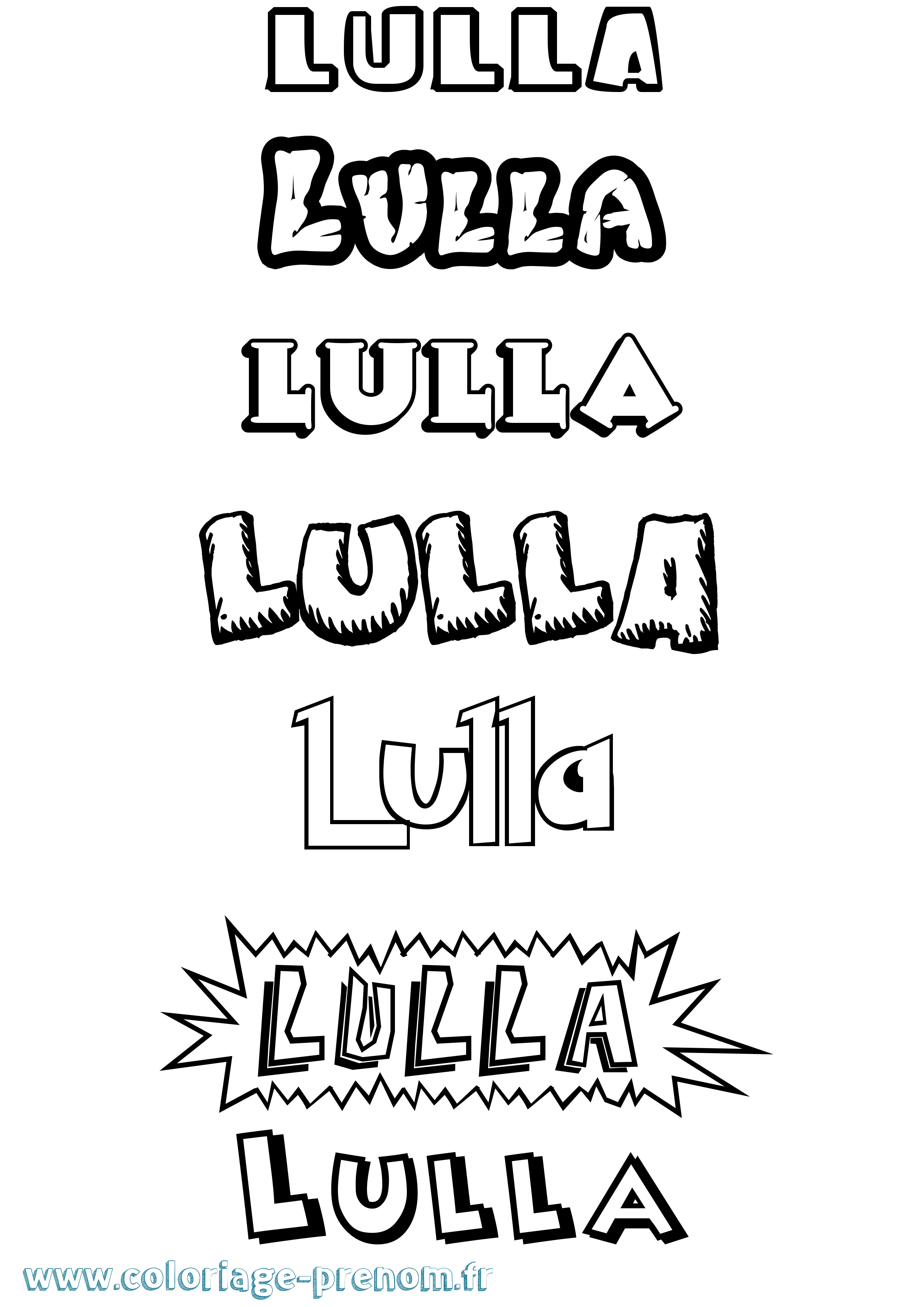 Coloriage prénom Lulla Dessin Animé