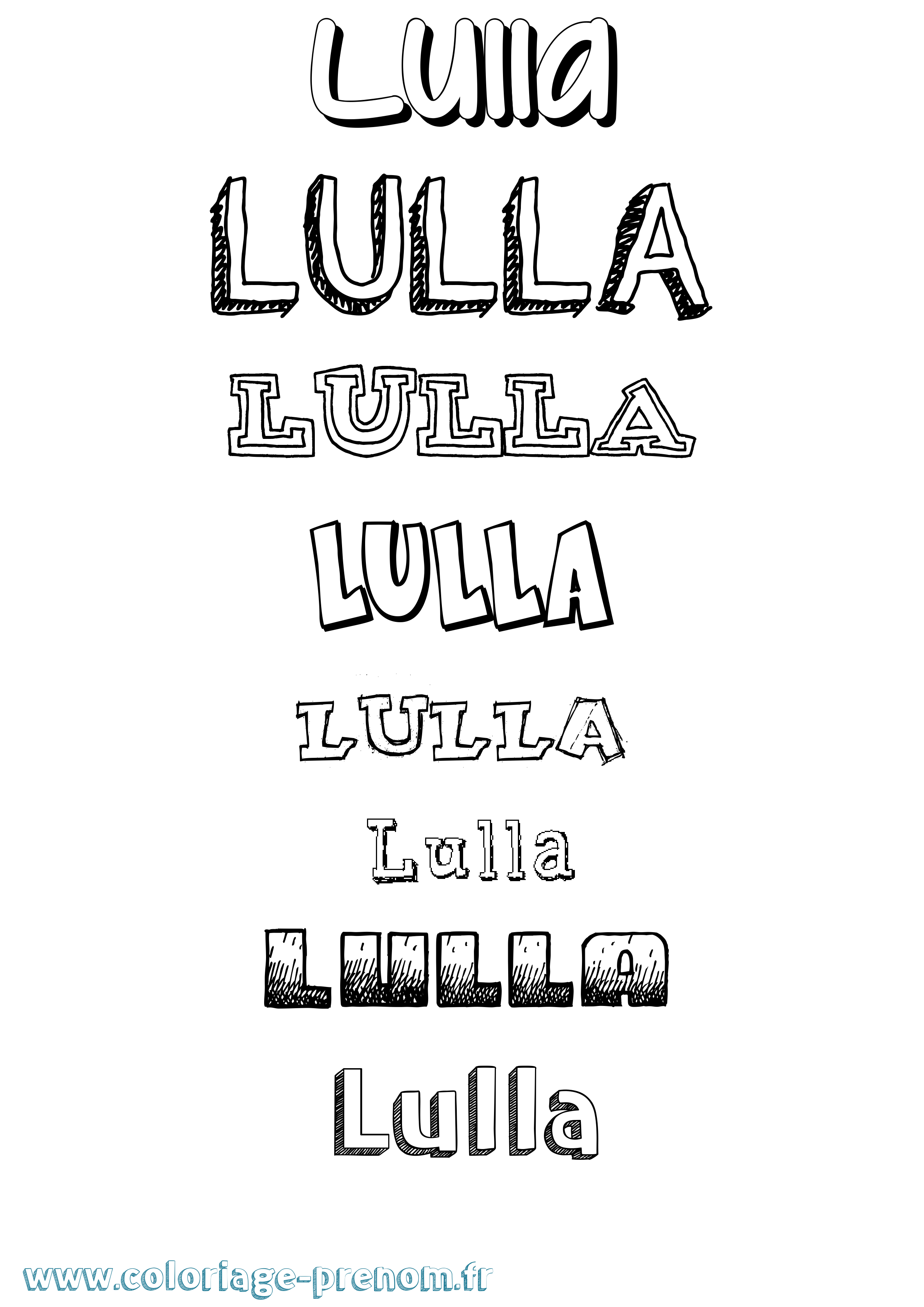 Coloriage prénom Lulla Dessiné