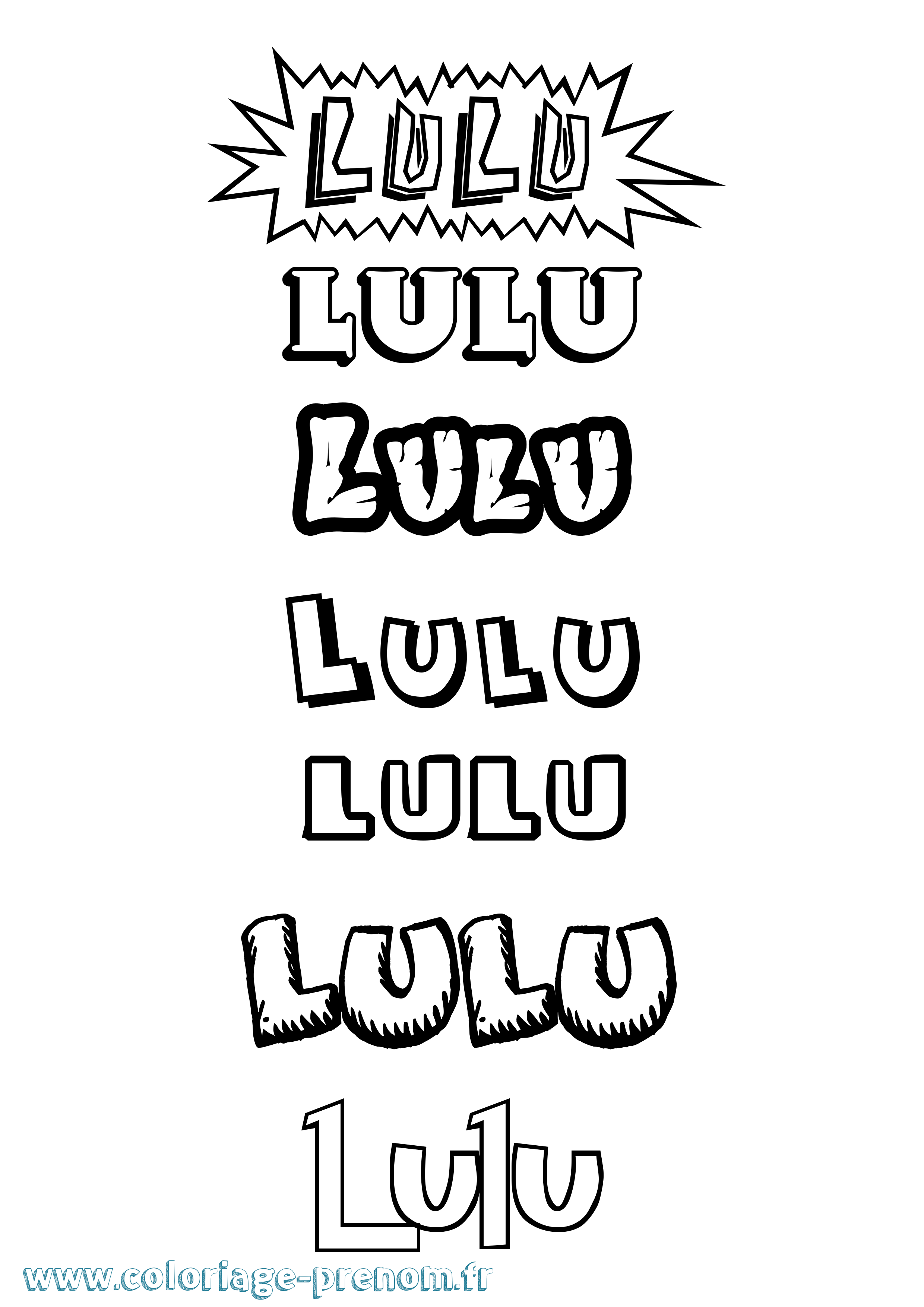 Coloriage Lulu Dessin Animé Coloriage prénom Lulu Dessin Animé