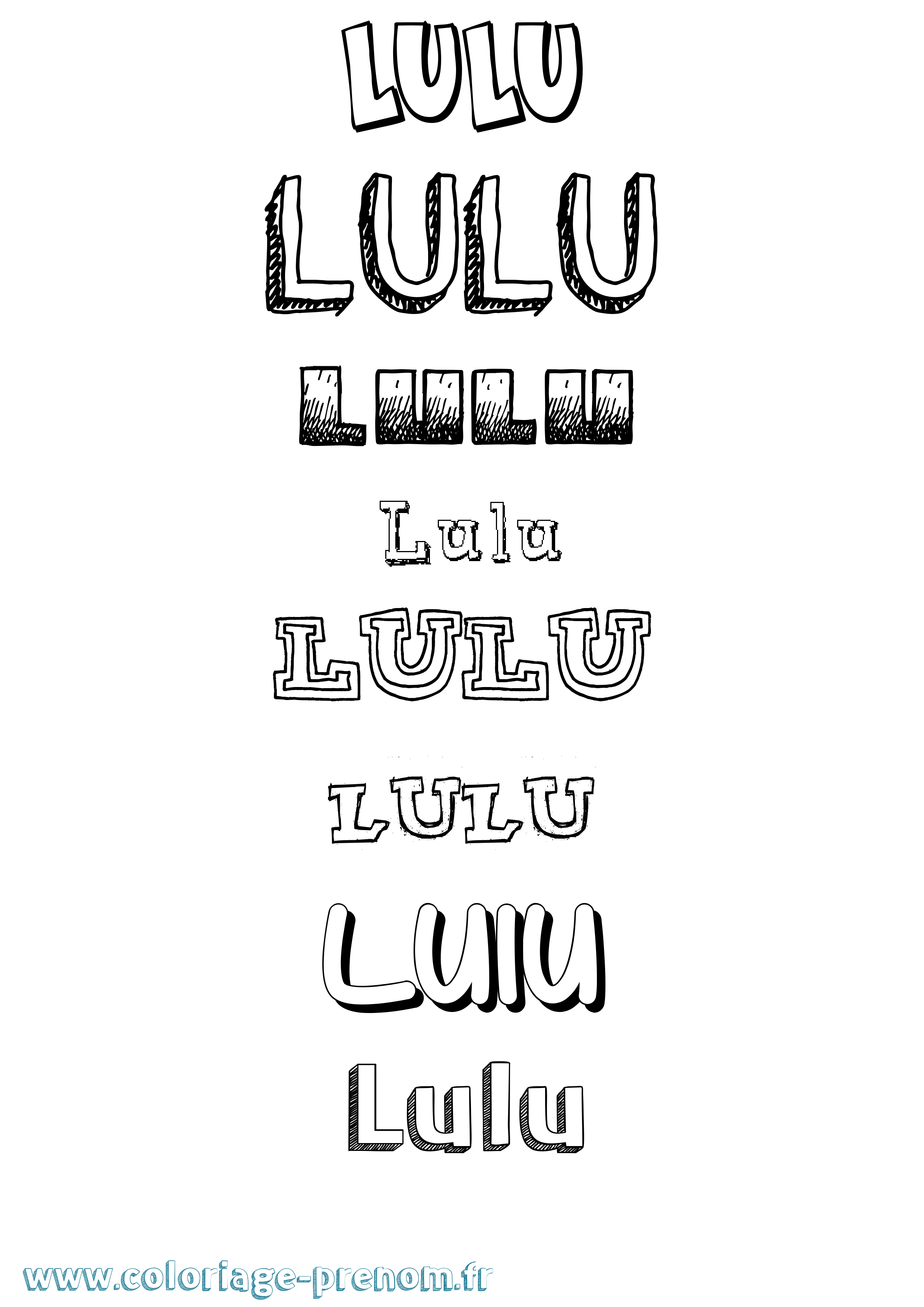 Coloriage Lulu Dessiné Coloriage prénom Lulu Dessiné