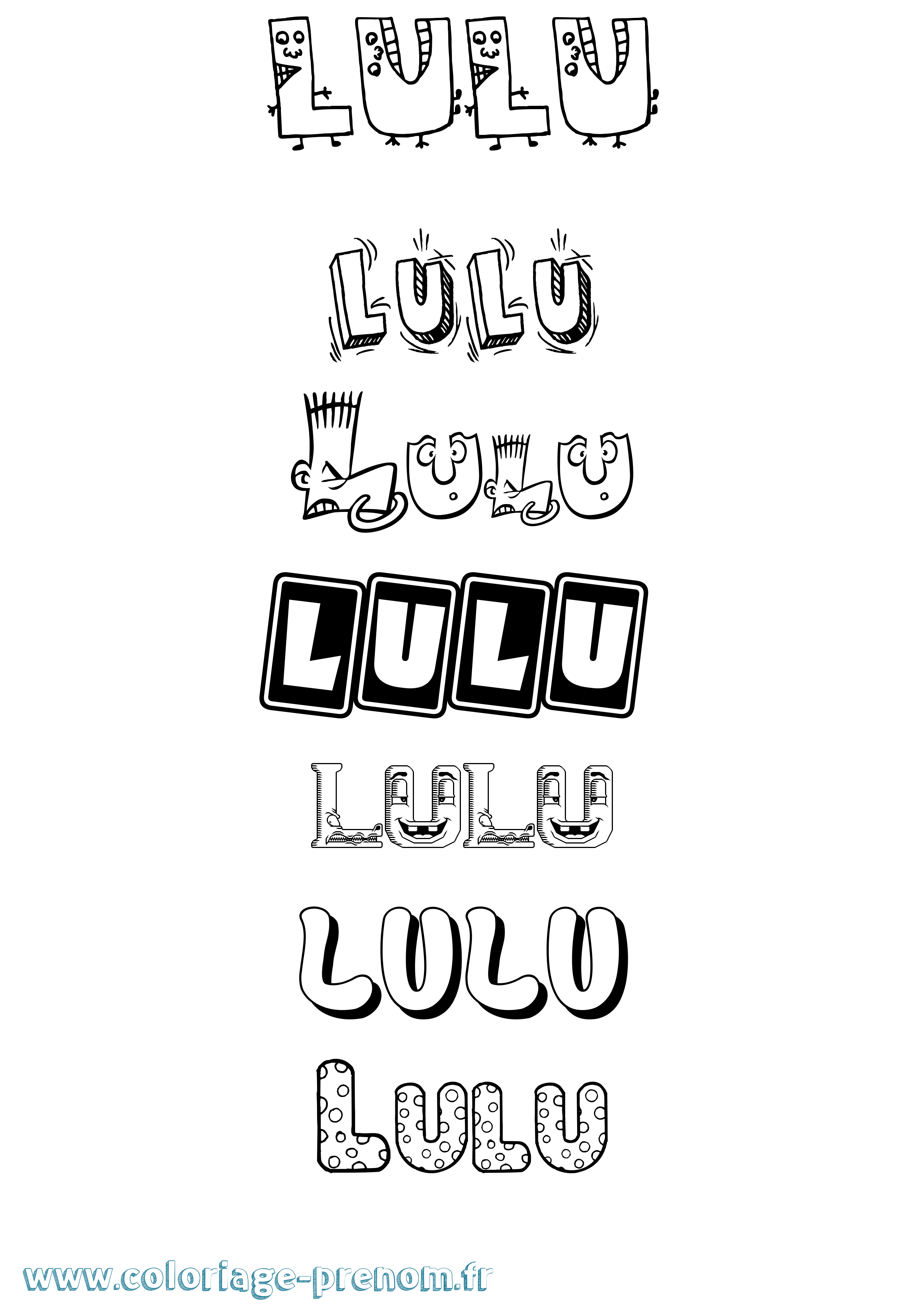 Coloriage Lulu Fun Coloriage prénom Lulu Fun