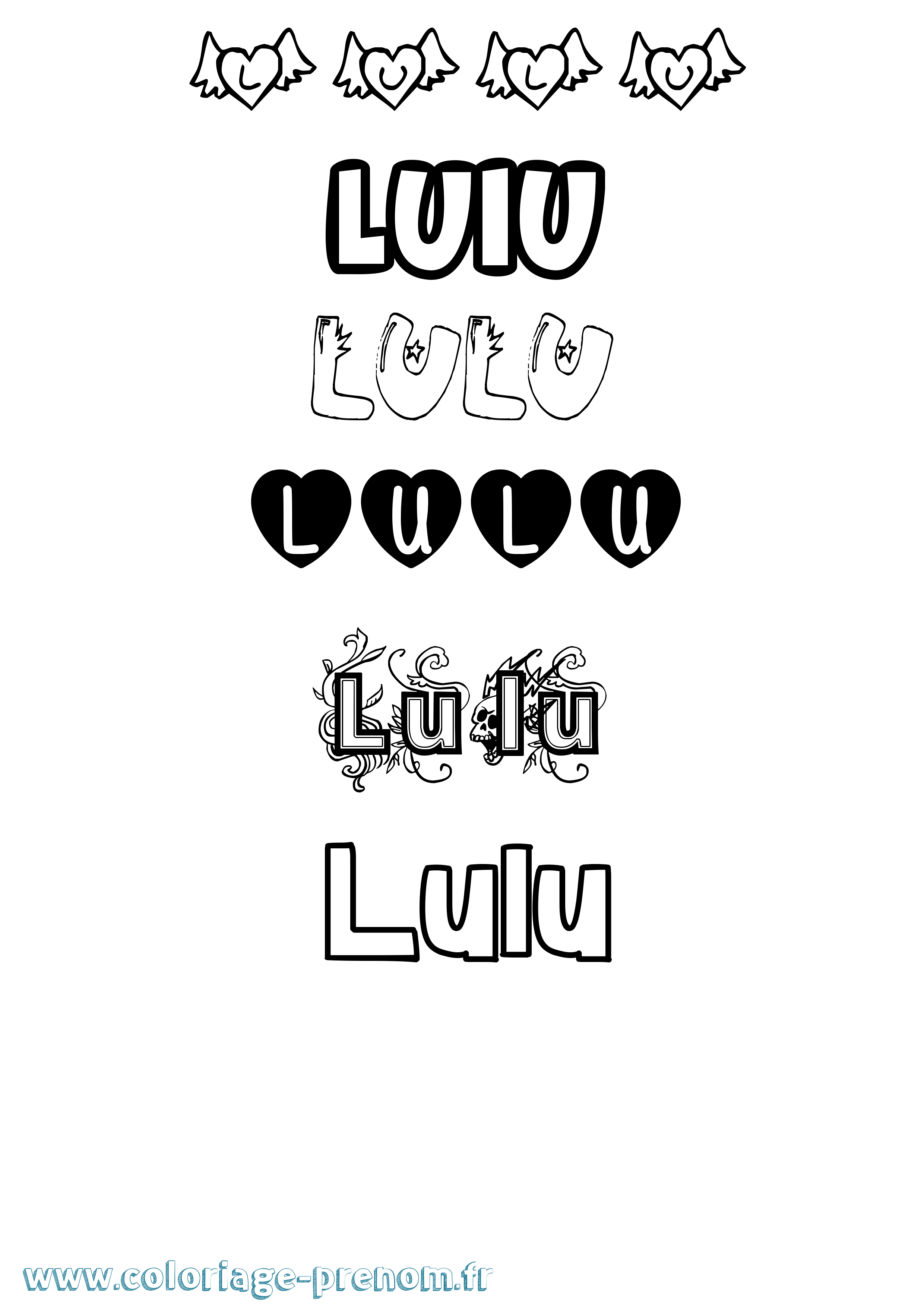 Coloriage Lulu Girly Coloriage prénom Lulu Girly