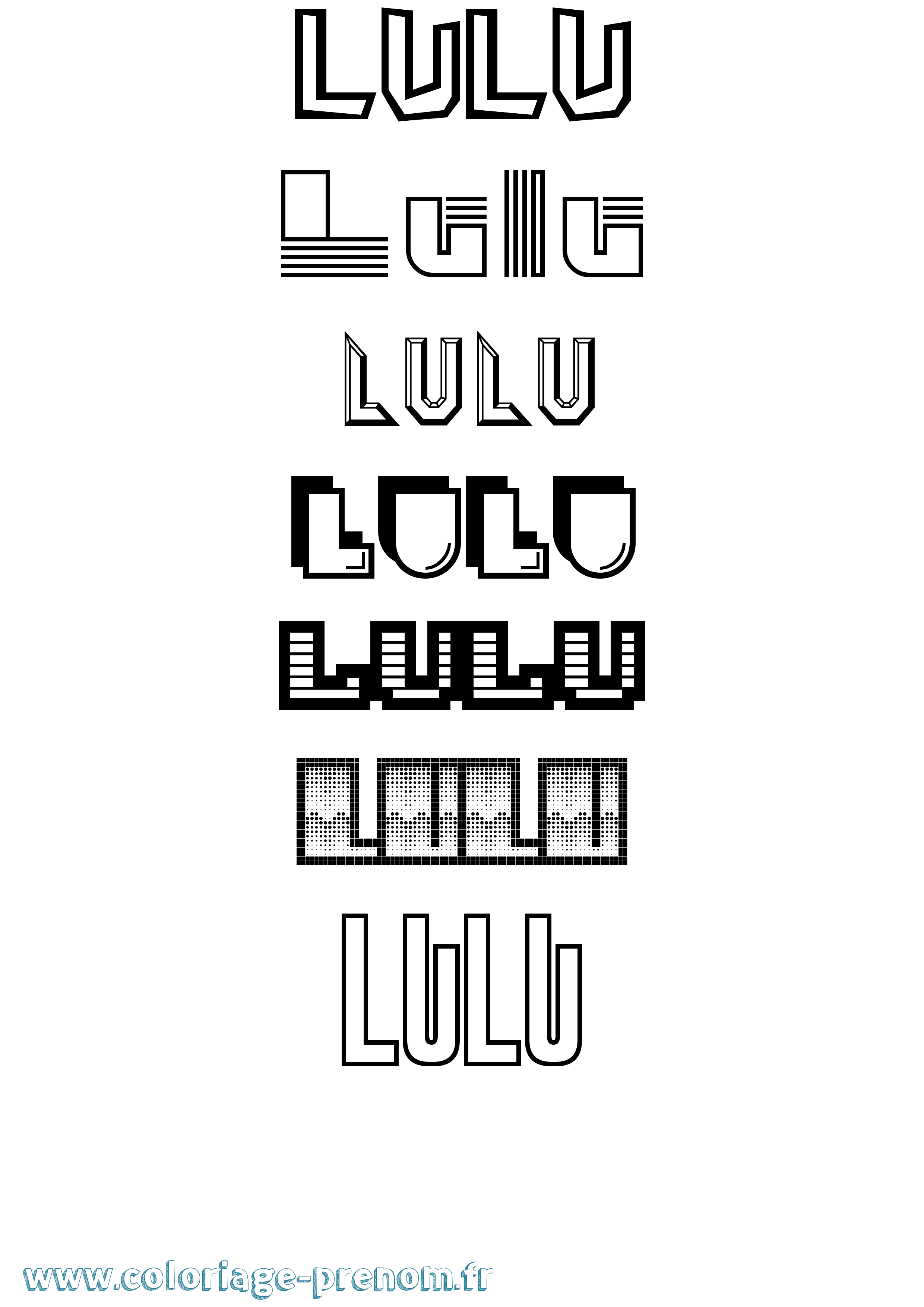 Coloriage prénom Lulu Jeux Vidéos