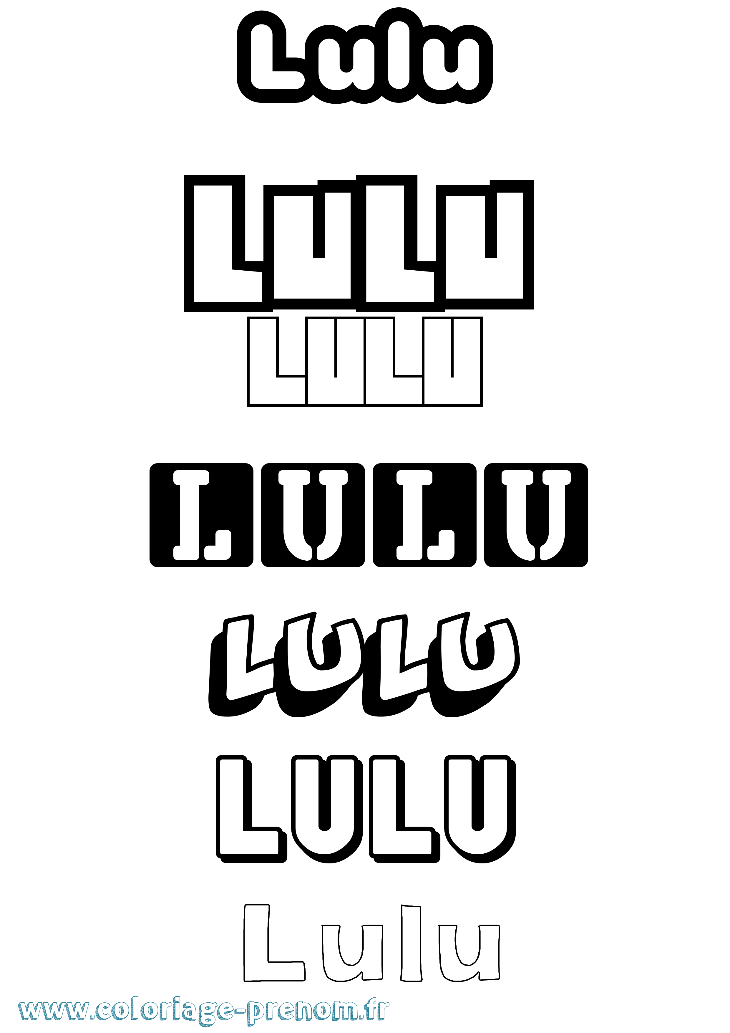 Coloriage prénom Lulu Simple