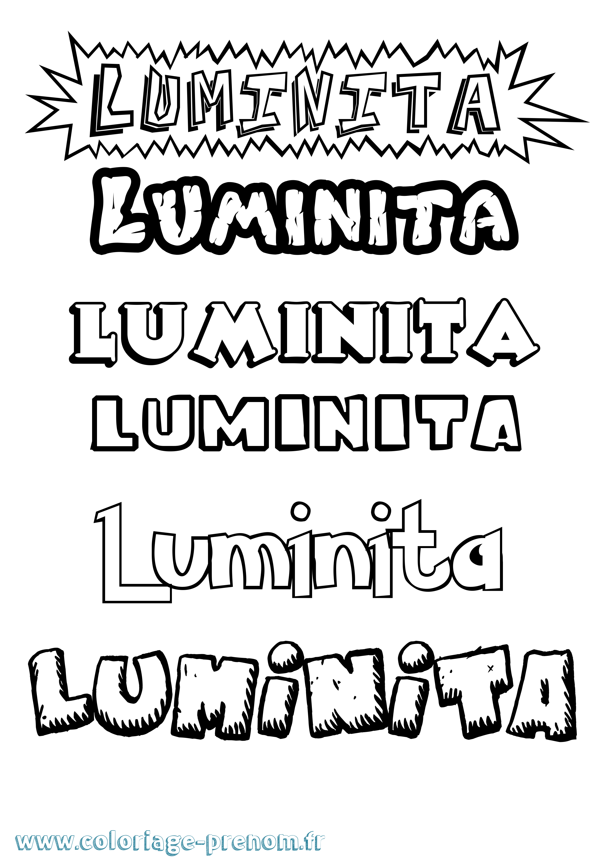 Coloriage prénom Luminita Dessin Animé