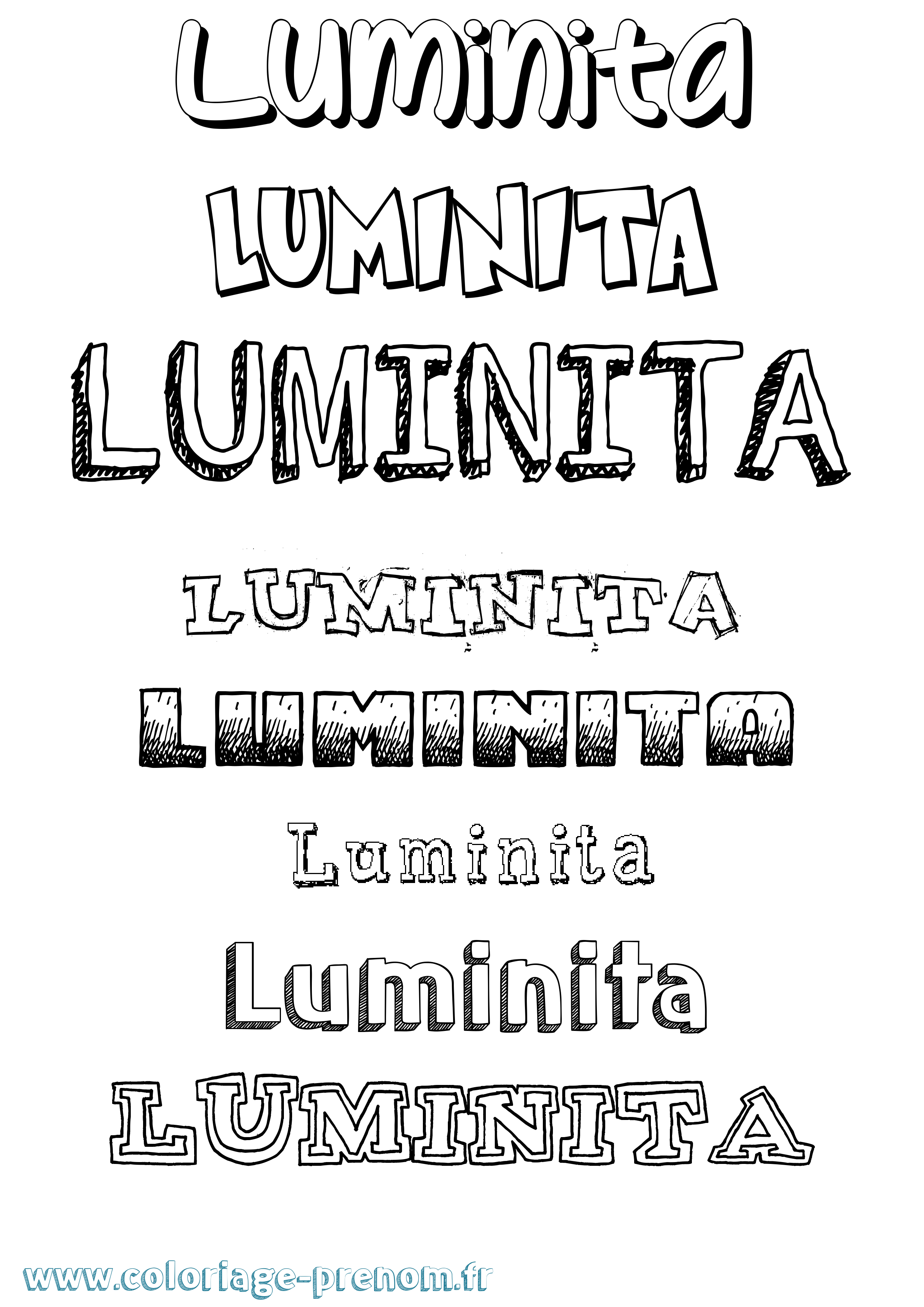 Coloriage prénom Luminita Dessiné