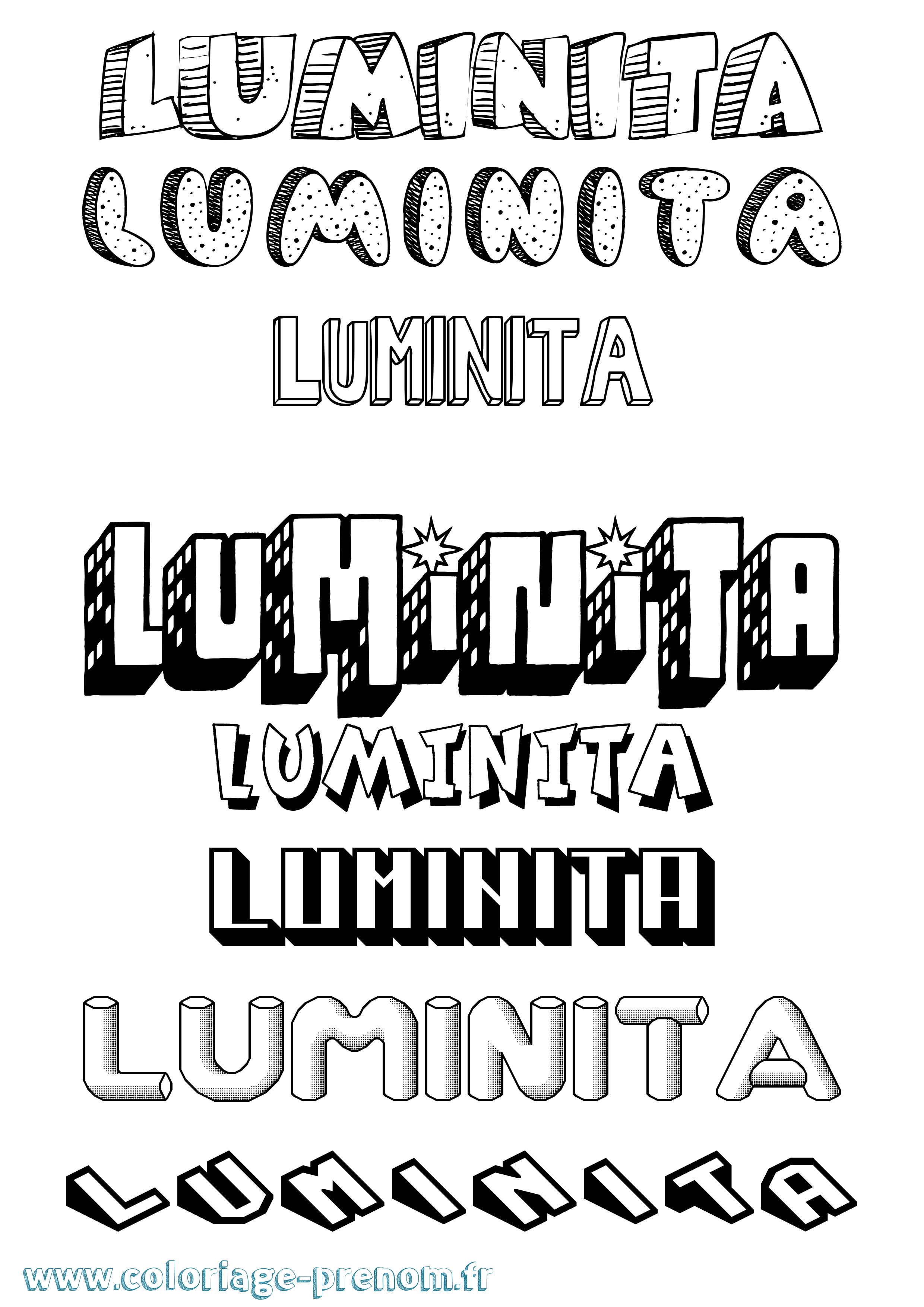 Coloriage prénom Luminita Effet 3D