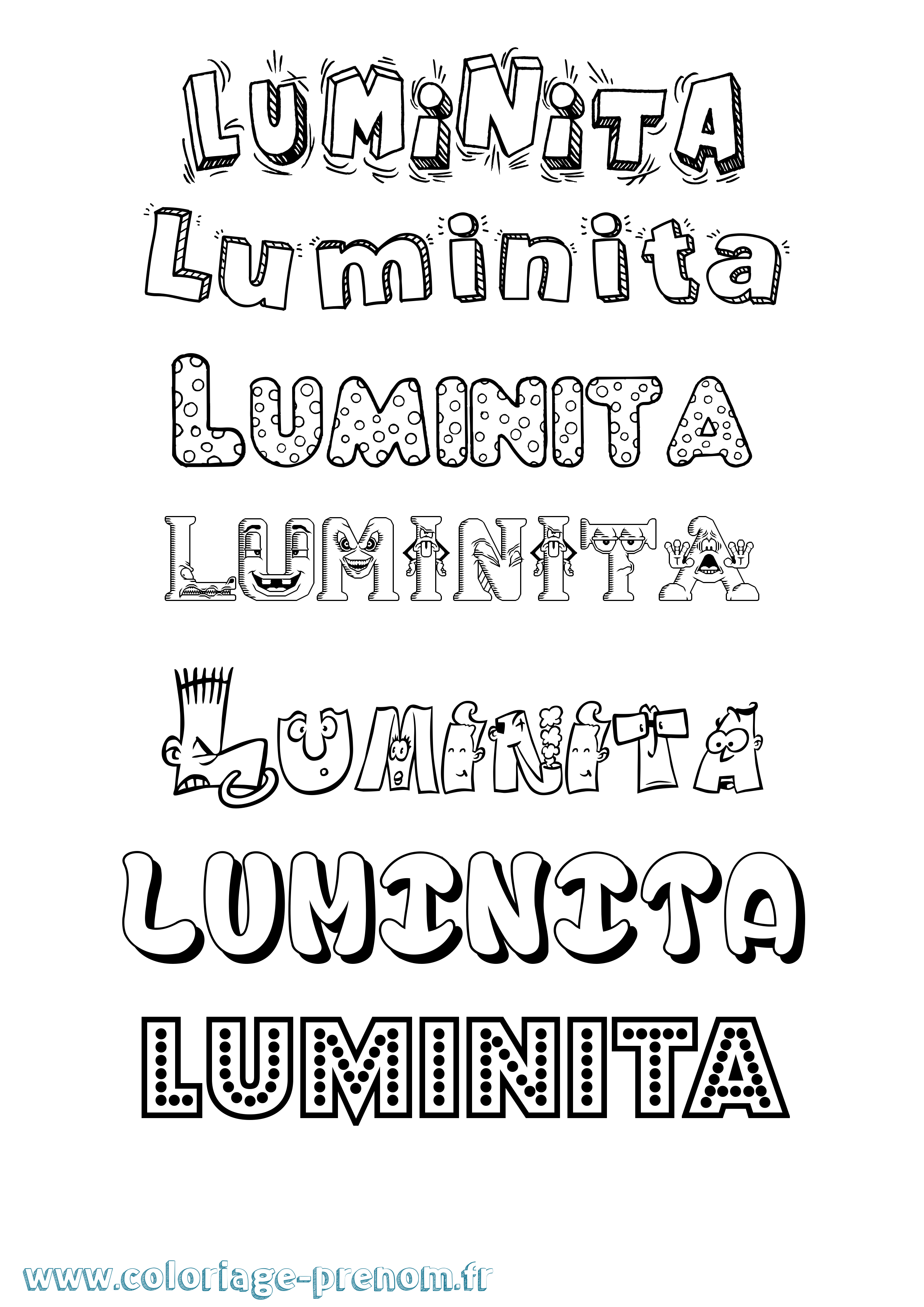 Coloriage prénom Luminita Fun