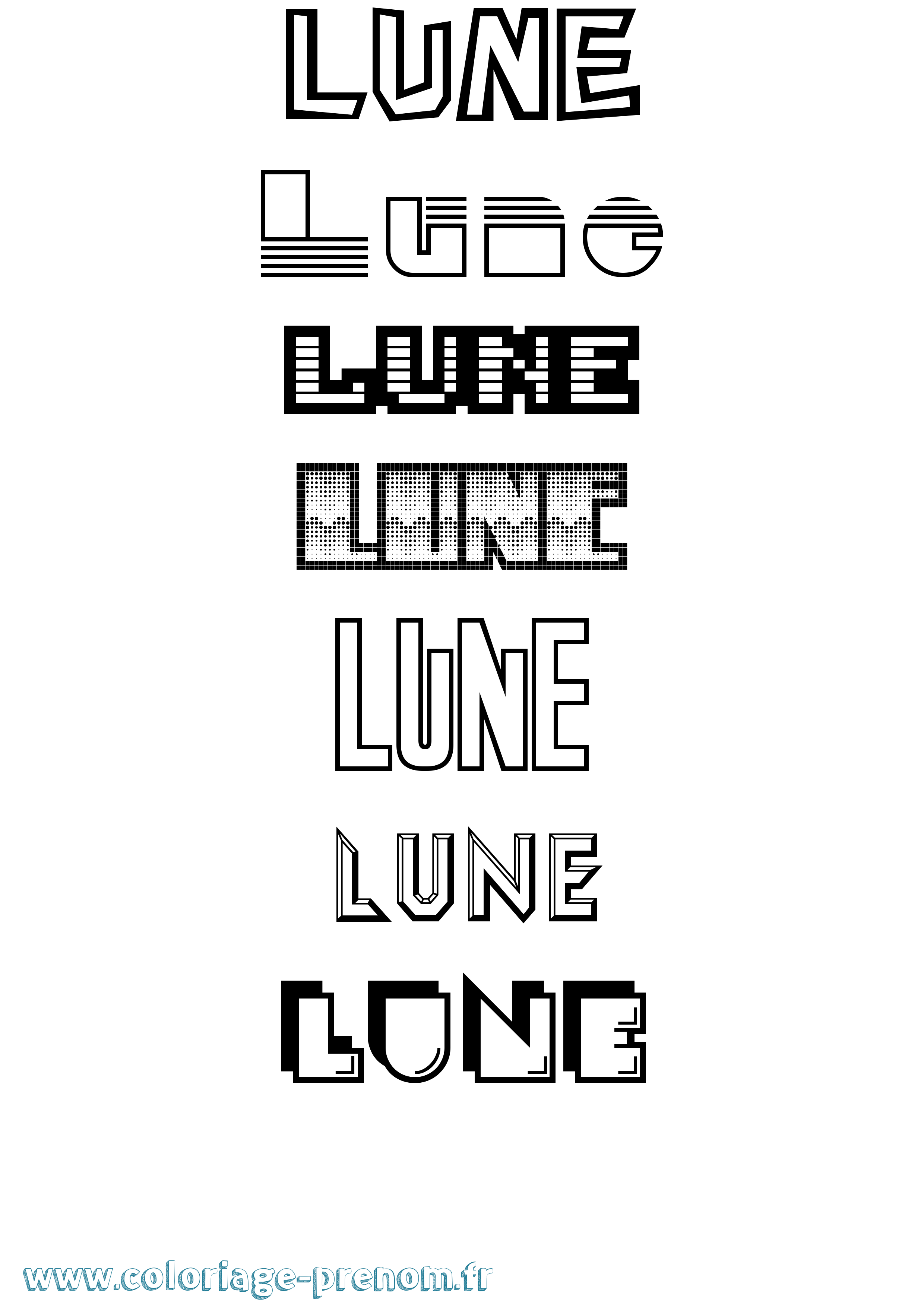 Coloriage Lune Jeux Vidéos Coloriage prénom Lune Jeux Vidéos