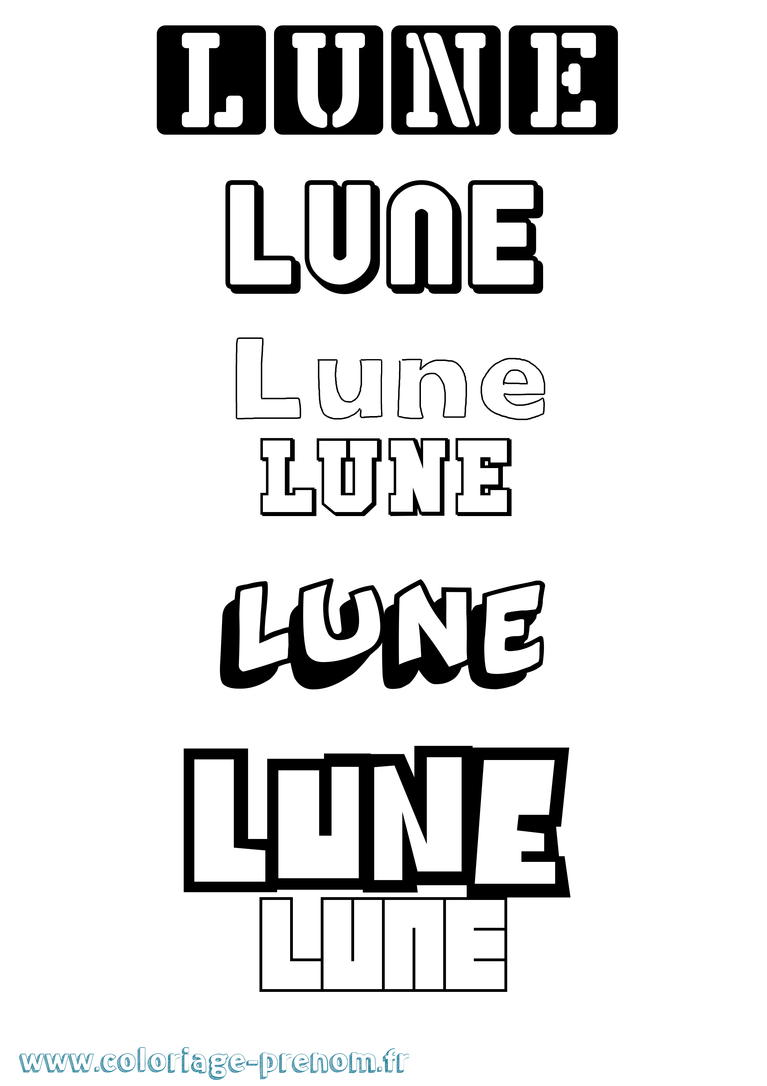 Coloriage Lune Simple Coloriage prénom Lune Simple